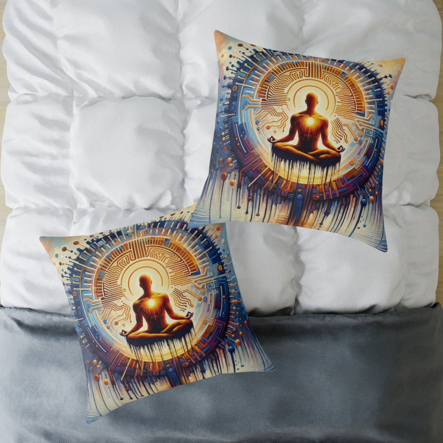 Meditative Technological Fusion Spun Polyester Pillow