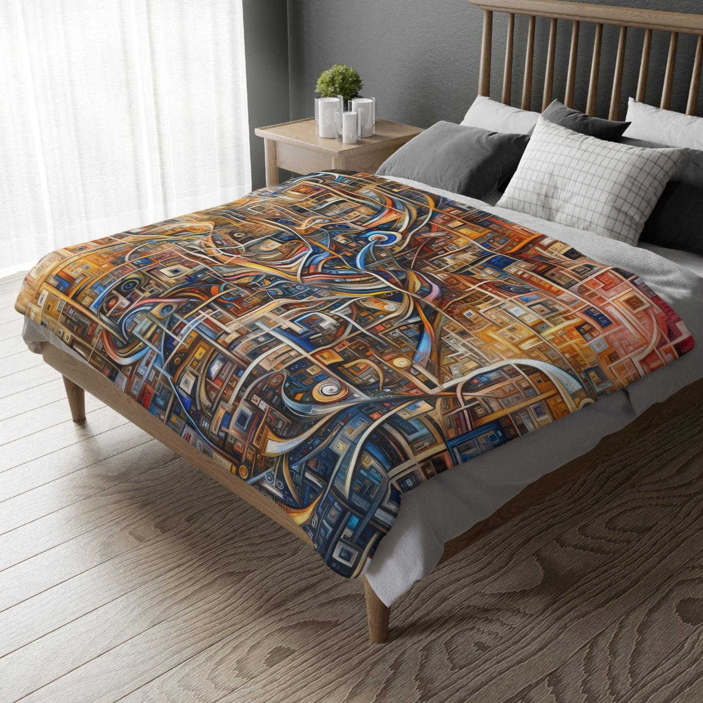 Intricate Life Tapestry Velveteen Microfiber Blanket (Two-sided print)