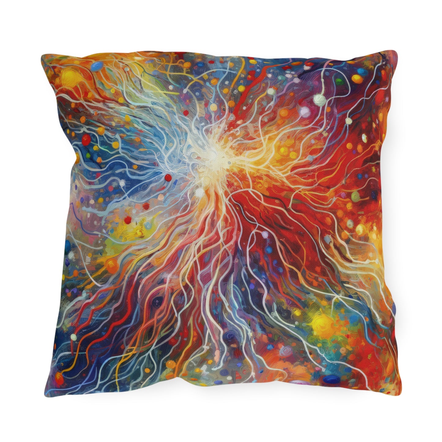 Emotive Yarn Explosion Outdoor Pillows