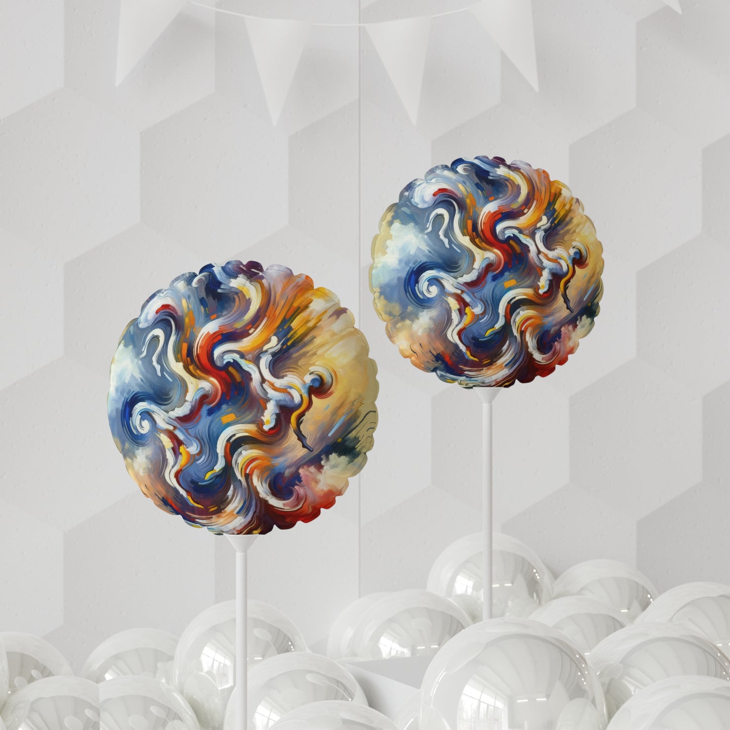 Dancing Disruption Tachism Balloon (Round and Heart-shaped), 11"