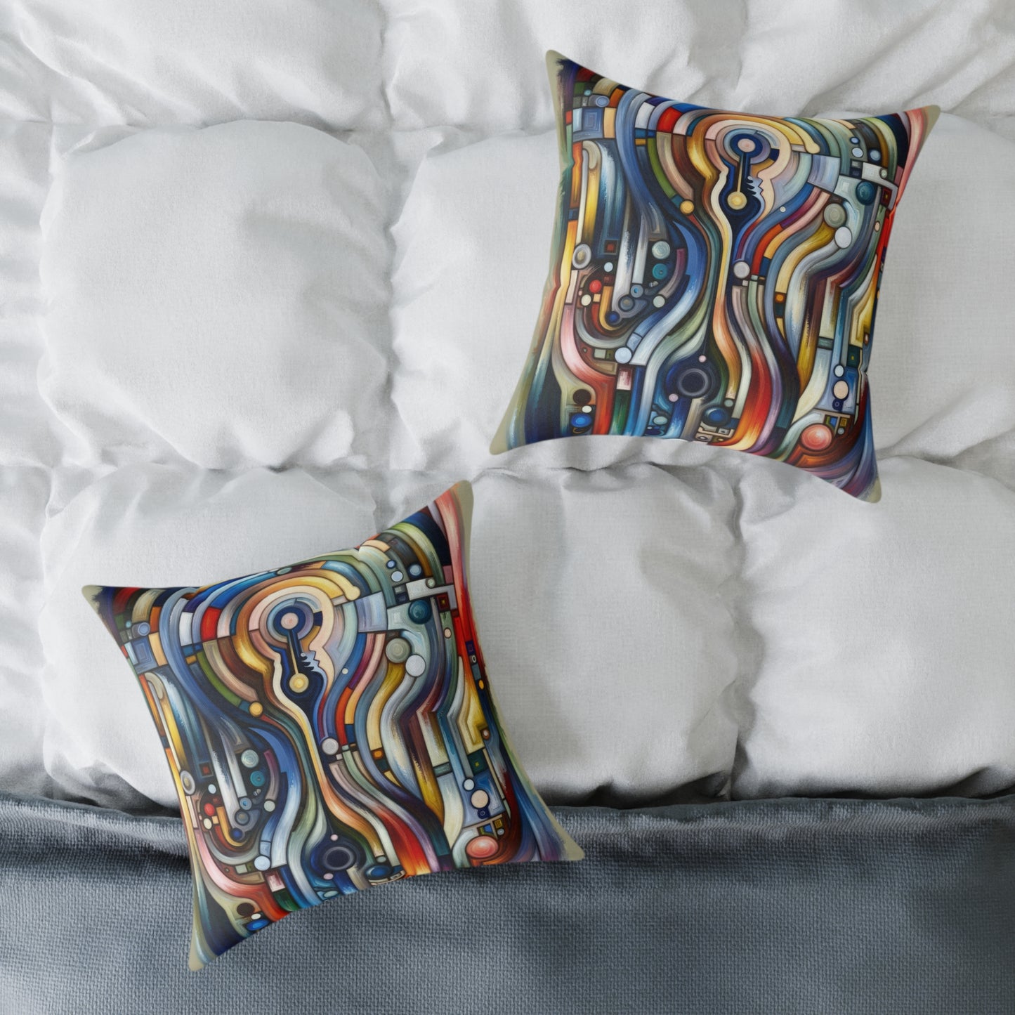 Embracing Faceted Unity Spun Polyester Pillow