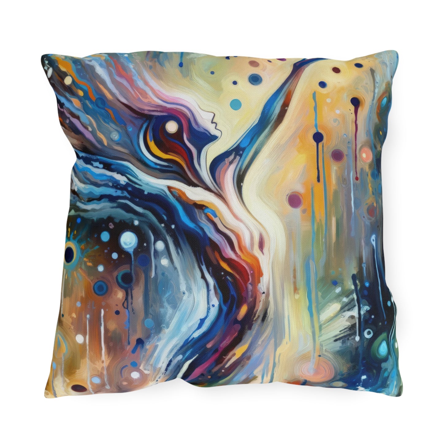Journey Embrace Tachism Outdoor Pillows