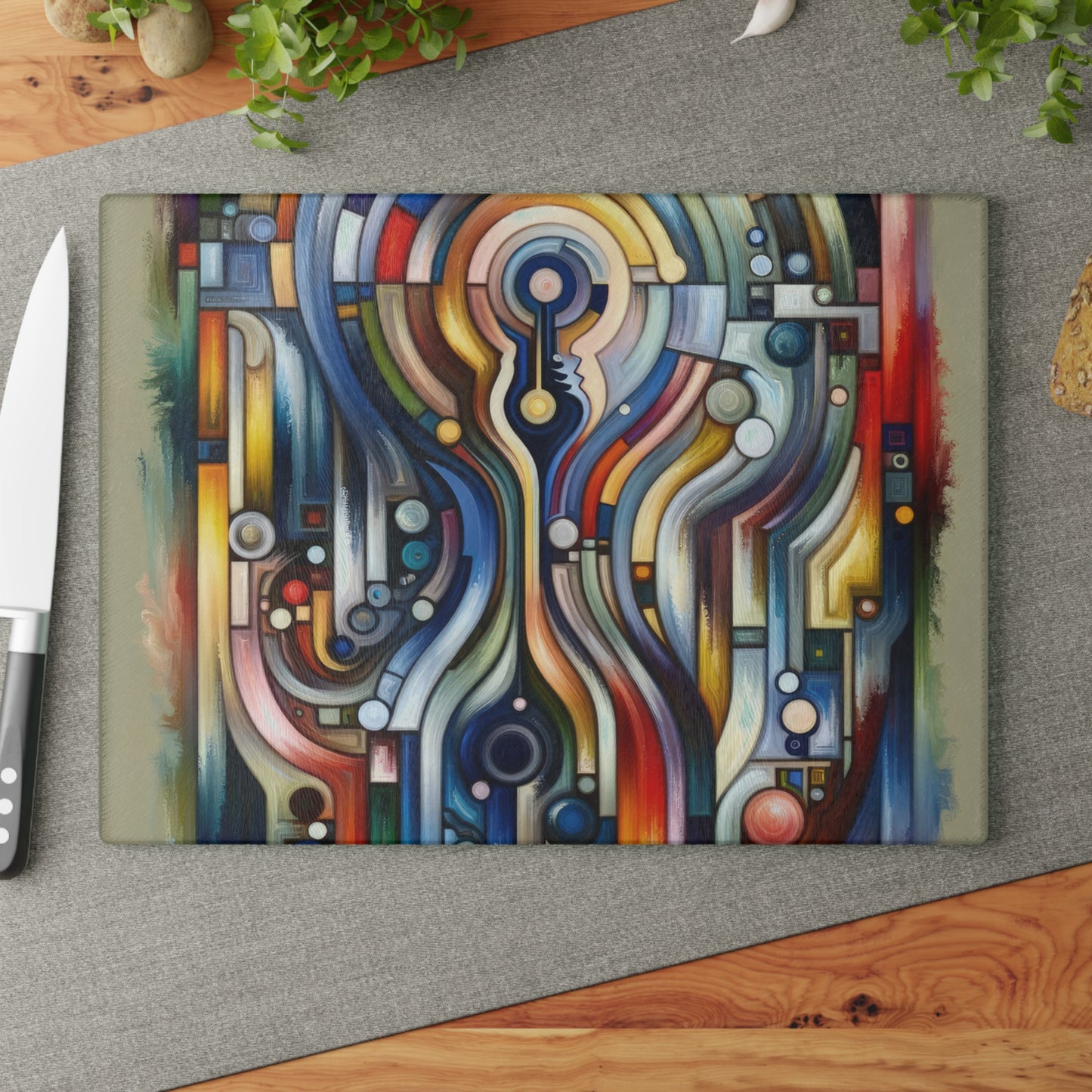 Embracing Faceted Unity Glass Cutting Board