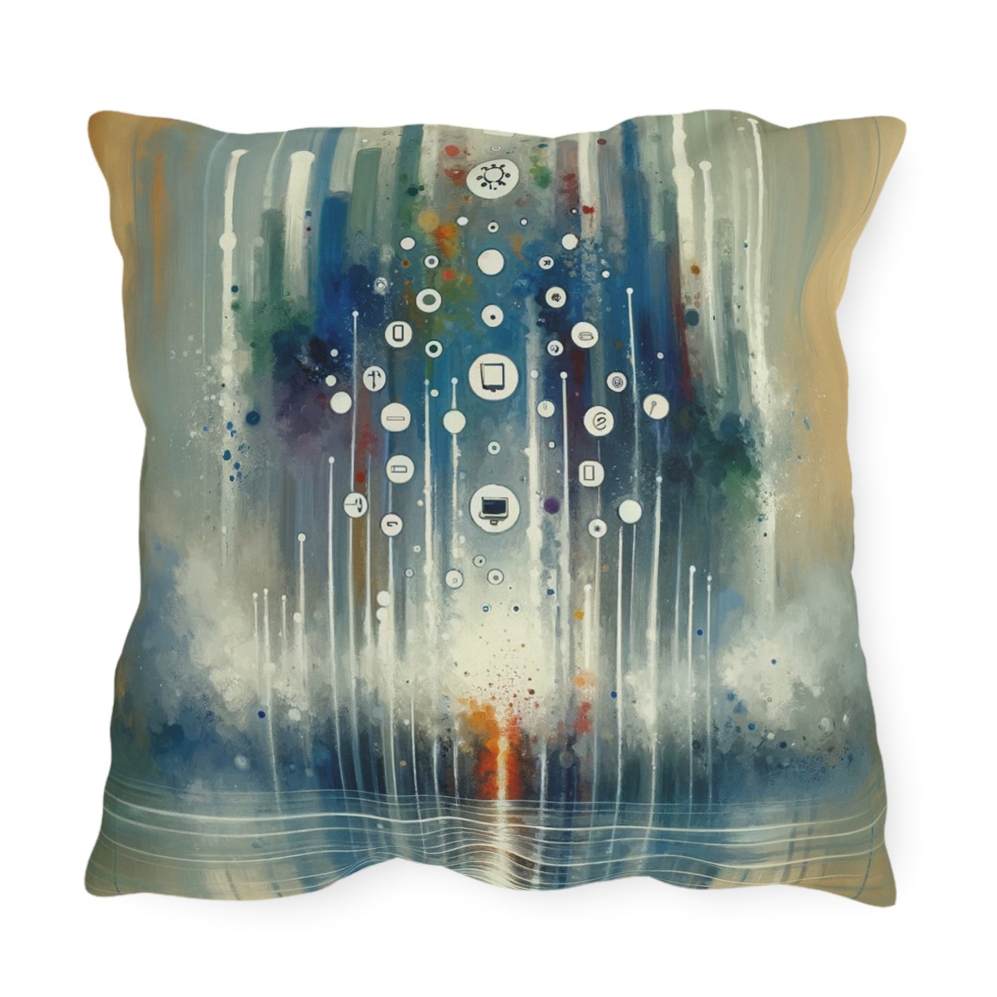 Tachism Digital Escape Outdoor Pillows