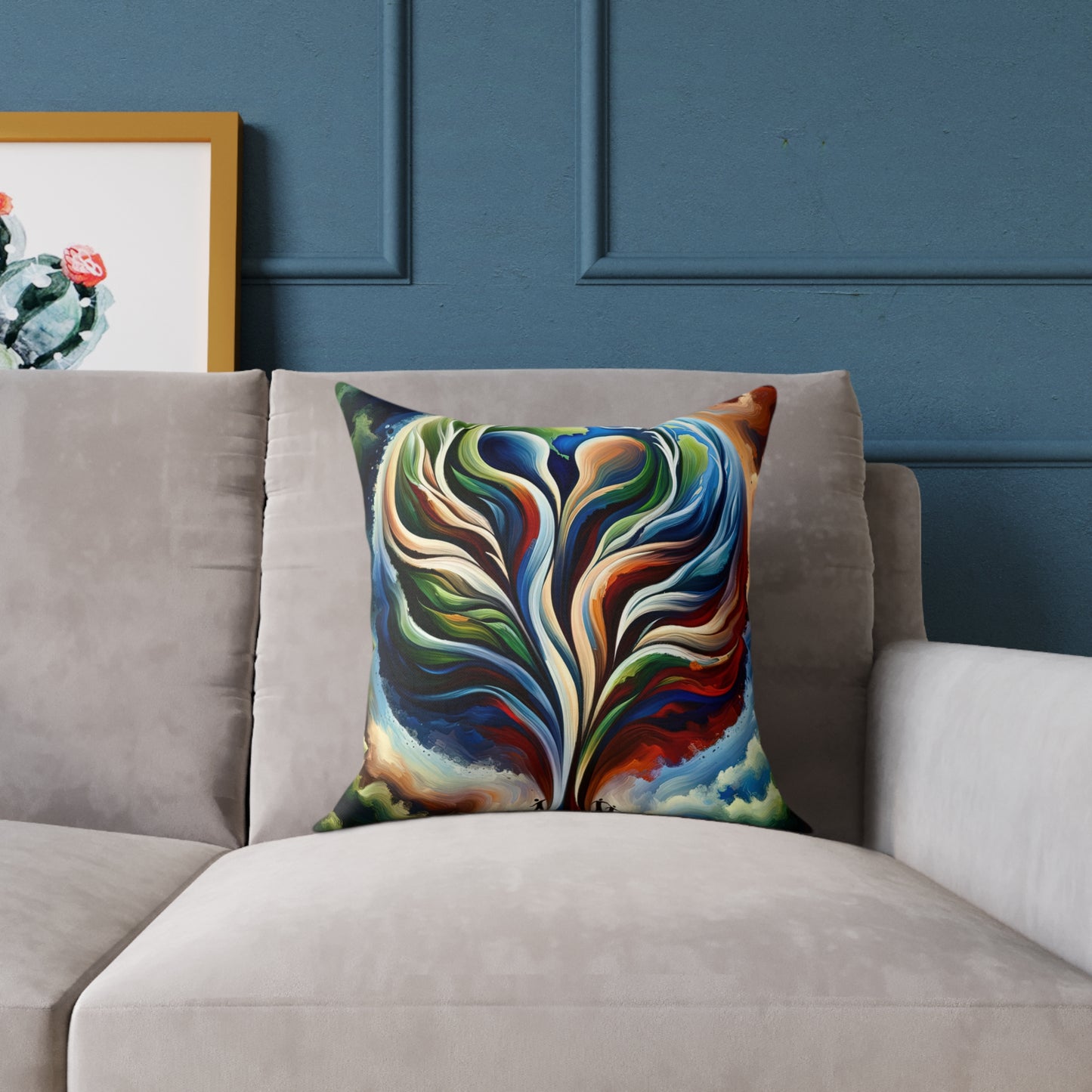 Interconnected Earth Advocates Spun Polyester Pillow