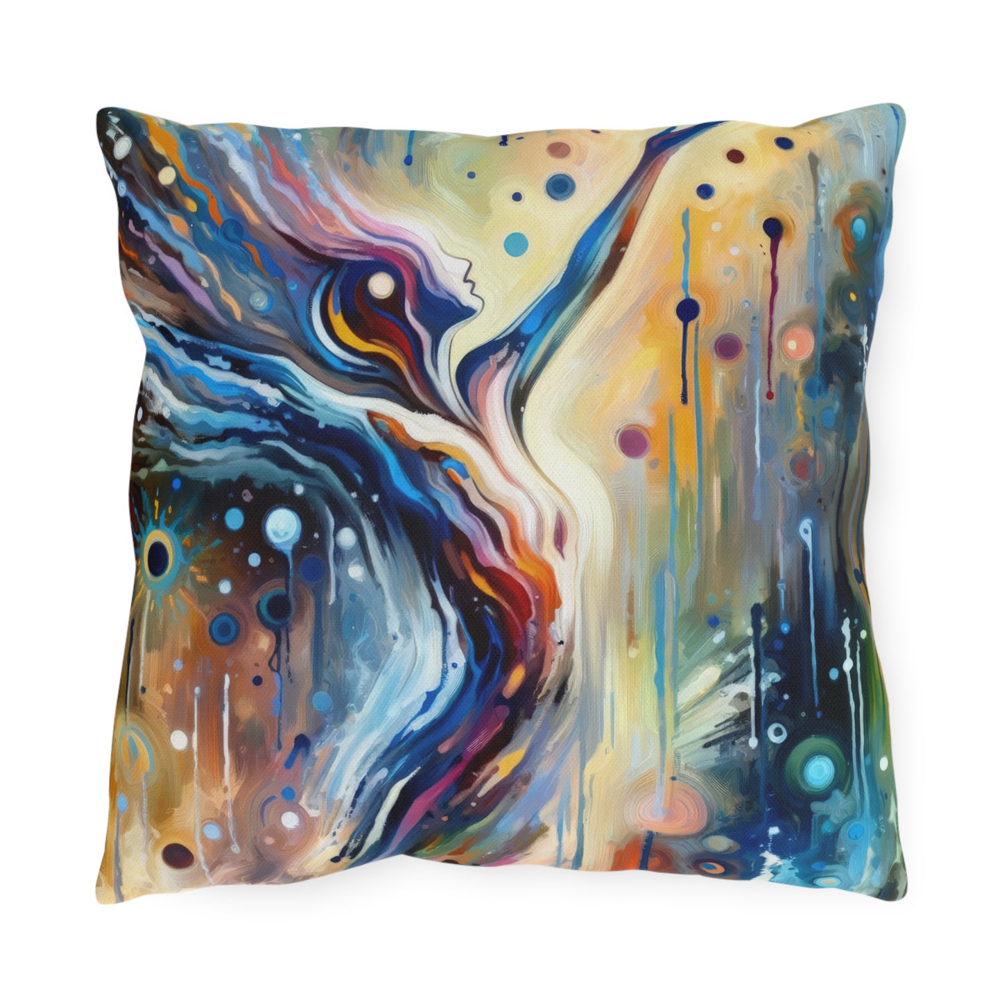 Journey Embrace Tachism Outdoor Pillows