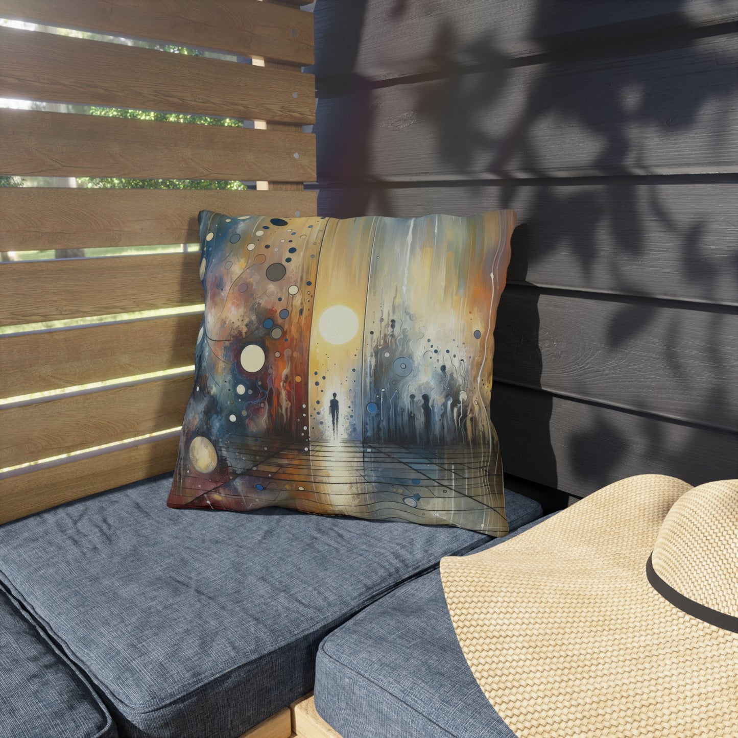 Stillness Transition Abstract Outdoor Pillows