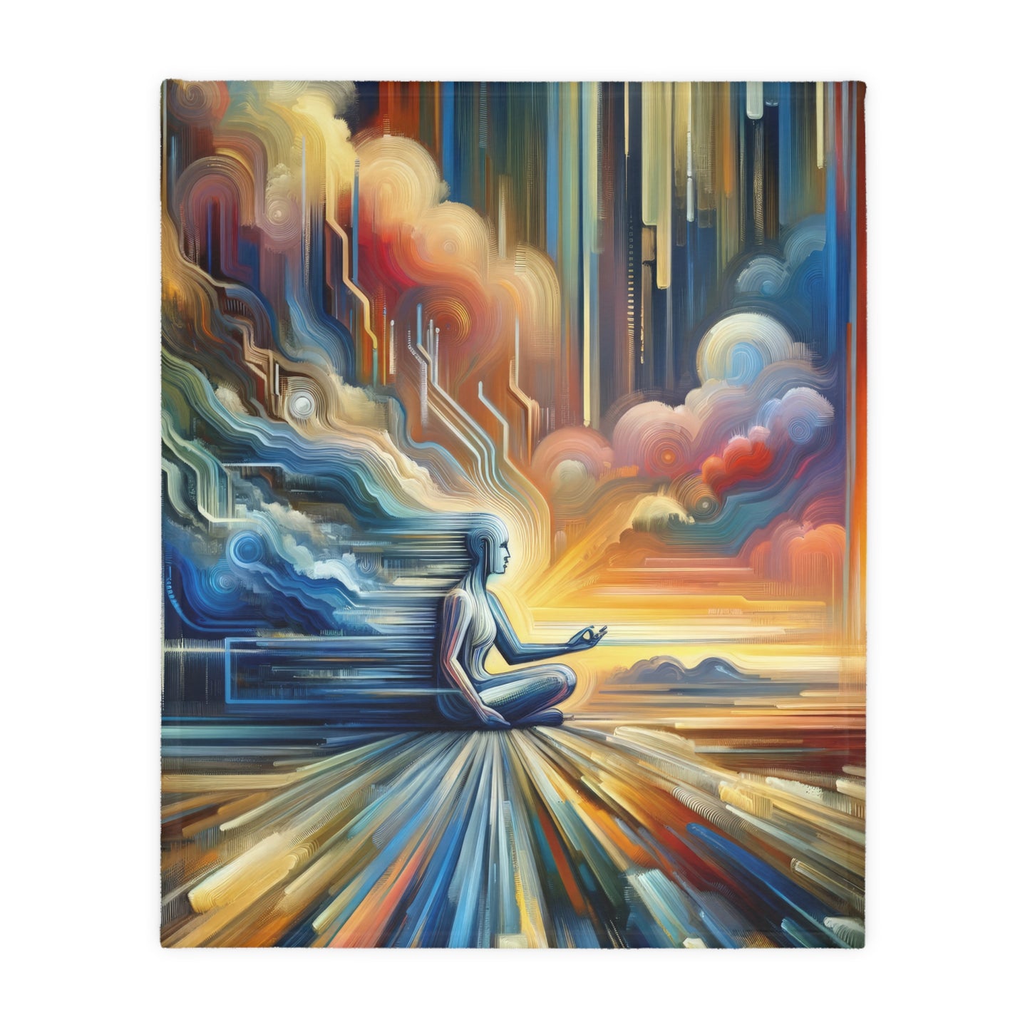Eternal Digital Meditation Velveteen Microfiber Blanket (Two-sided print)