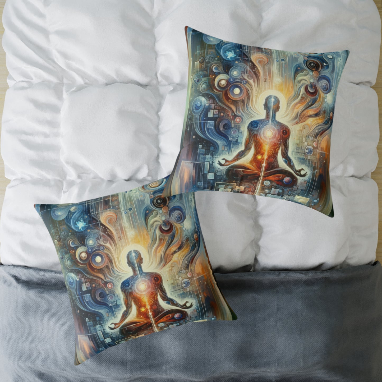 Technological Spiritual Synthesis Spun Polyester Pillow