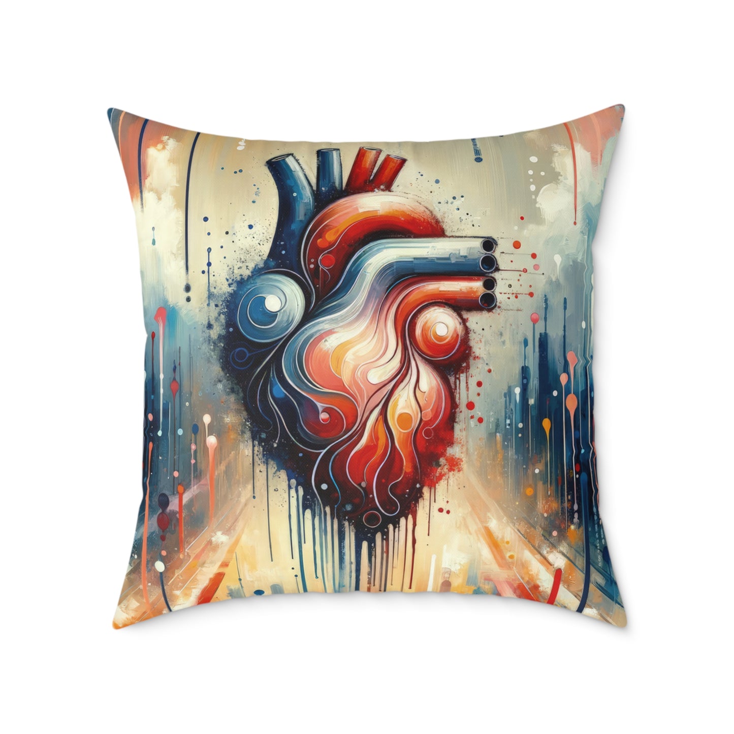 Rhythmic Heart Harmony Spun Polyester Pillow