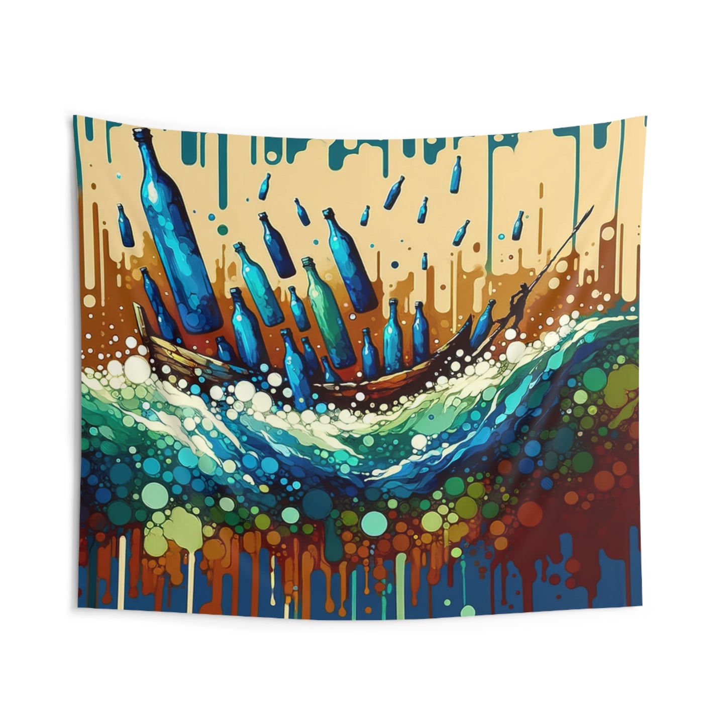 Oceanic Bottle Rescue Indoor Wall Tapestries
