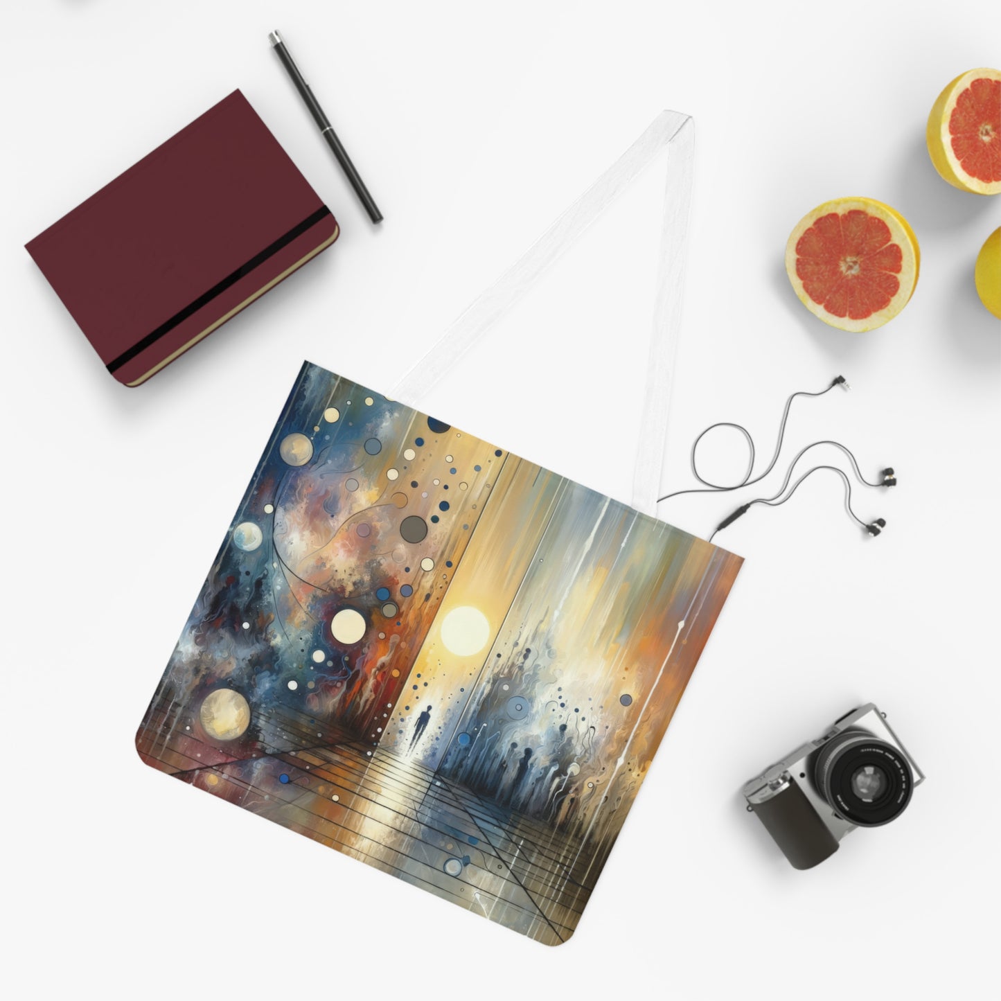 Stillness Transition Abstract Shoulder Tote Bag (AOP)