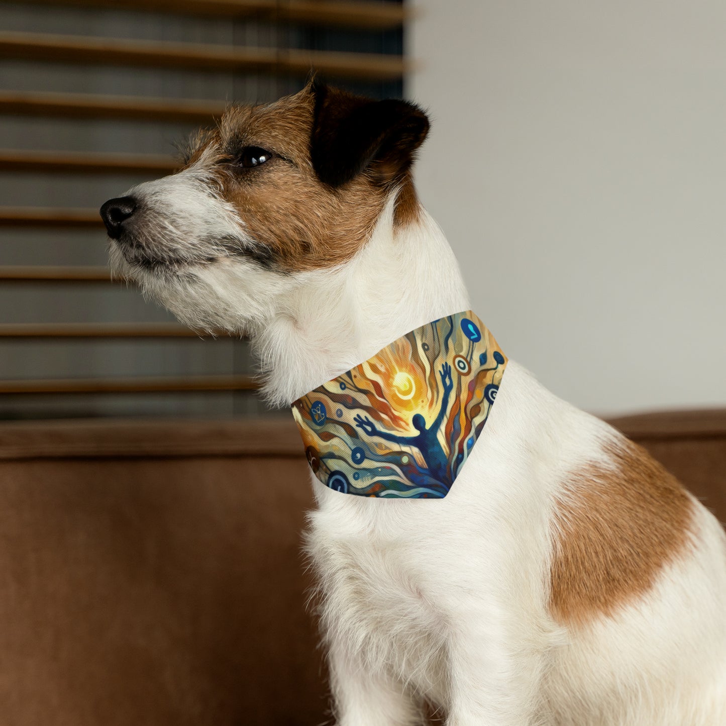 Reflective Digital Meditation Pet Bandana Collar