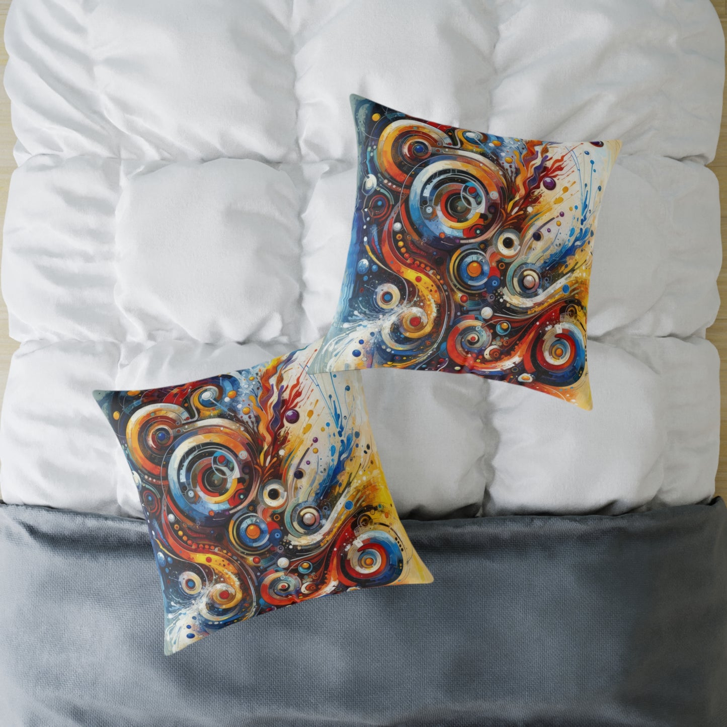 Harmonic Abstract Synergy Spun Polyester Pillow