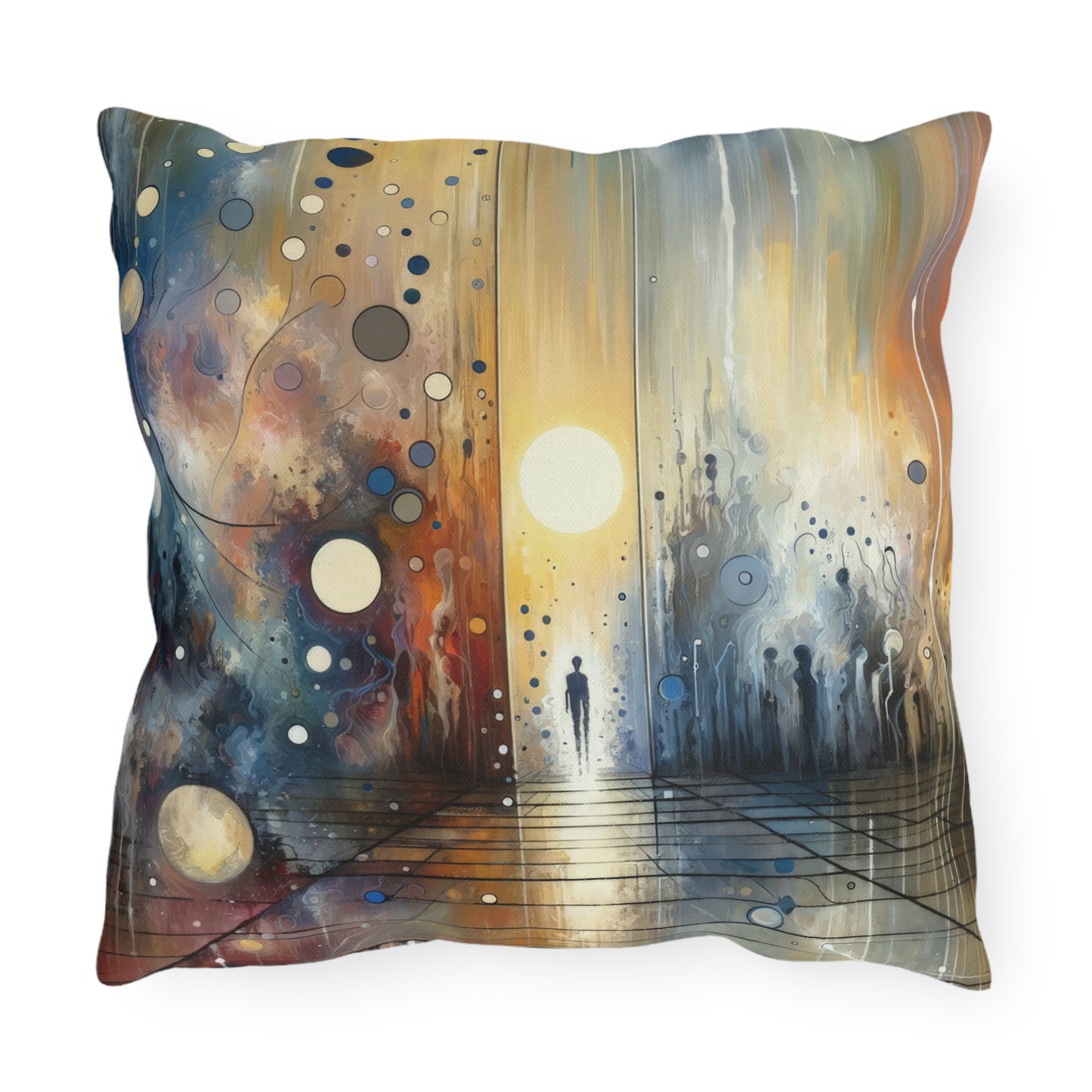 Stillness Transition Abstract Outdoor Pillows