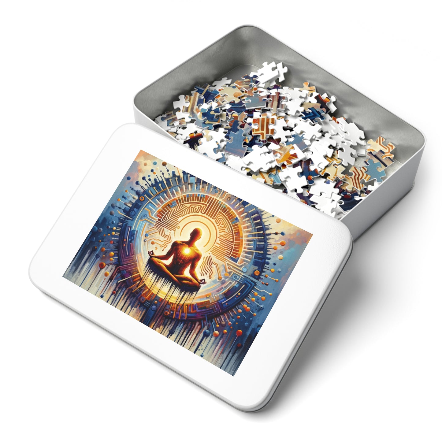 Meditative Technological Fusion Jigsaw Puzzle (30, 110, 252, 500,1000-Piece)