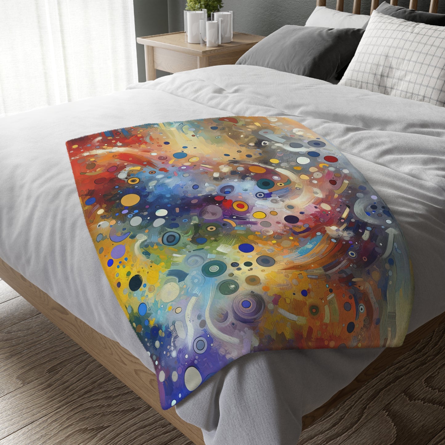 Humorous Unified Tachism Velveteen Microfiber Blanket (Two-sided print)