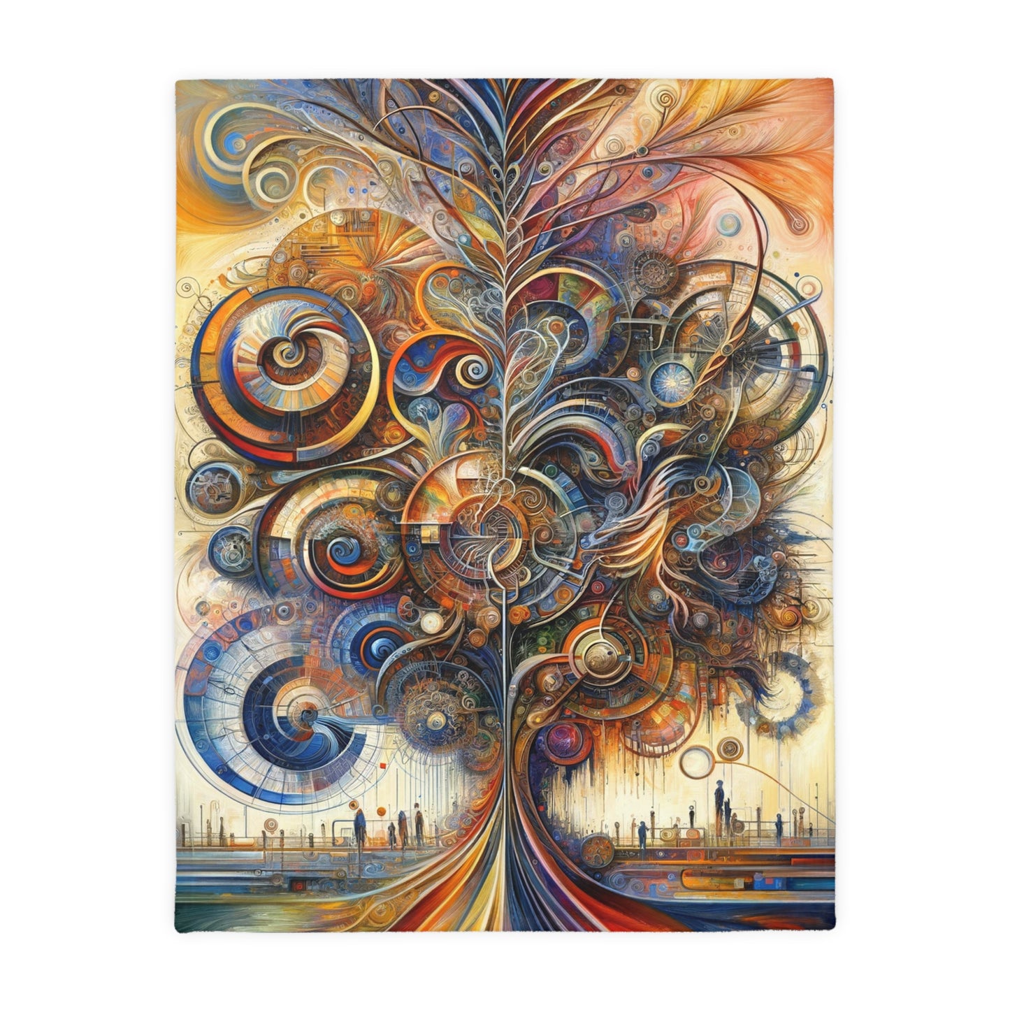 Ethos Web Abstract Velveteen Microfiber Blanket (Two-sided print)