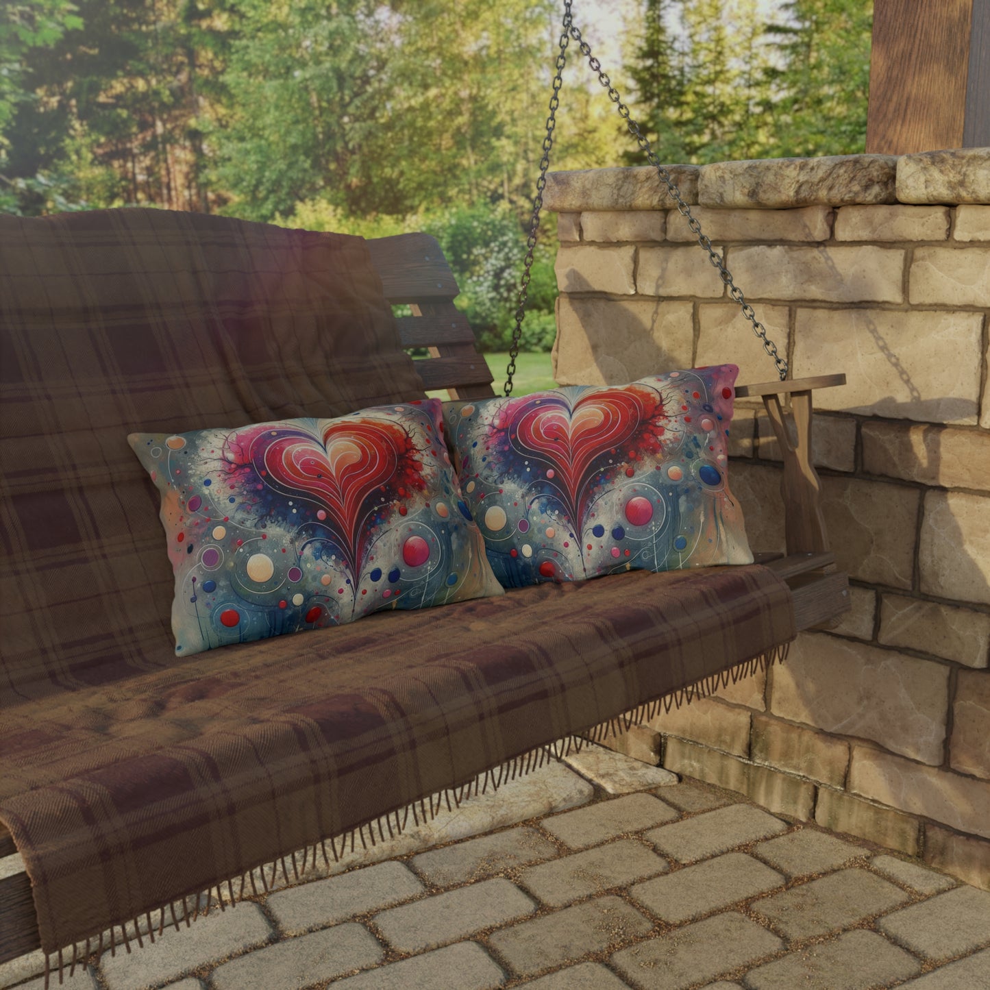Emotional Physics Heart Outdoor Pillows