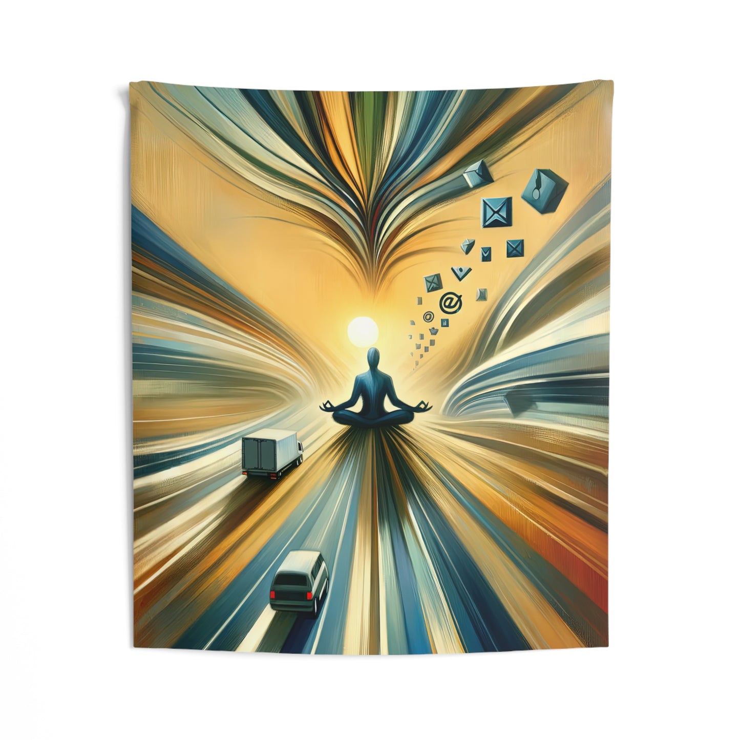 Meditative Commute Flow Indoor Wall Tapestries