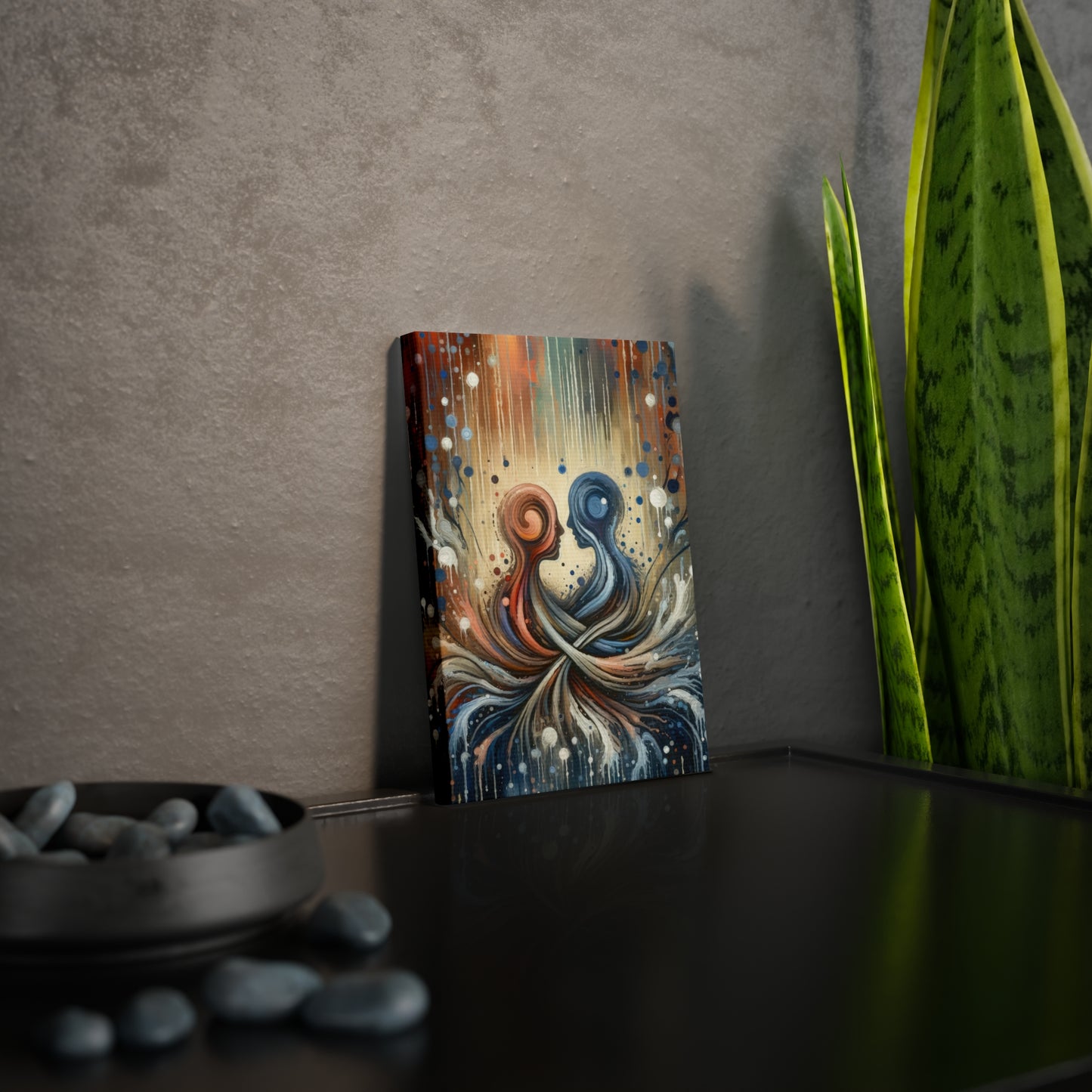 Empathic Connection Tachism Canvas Photo Tile