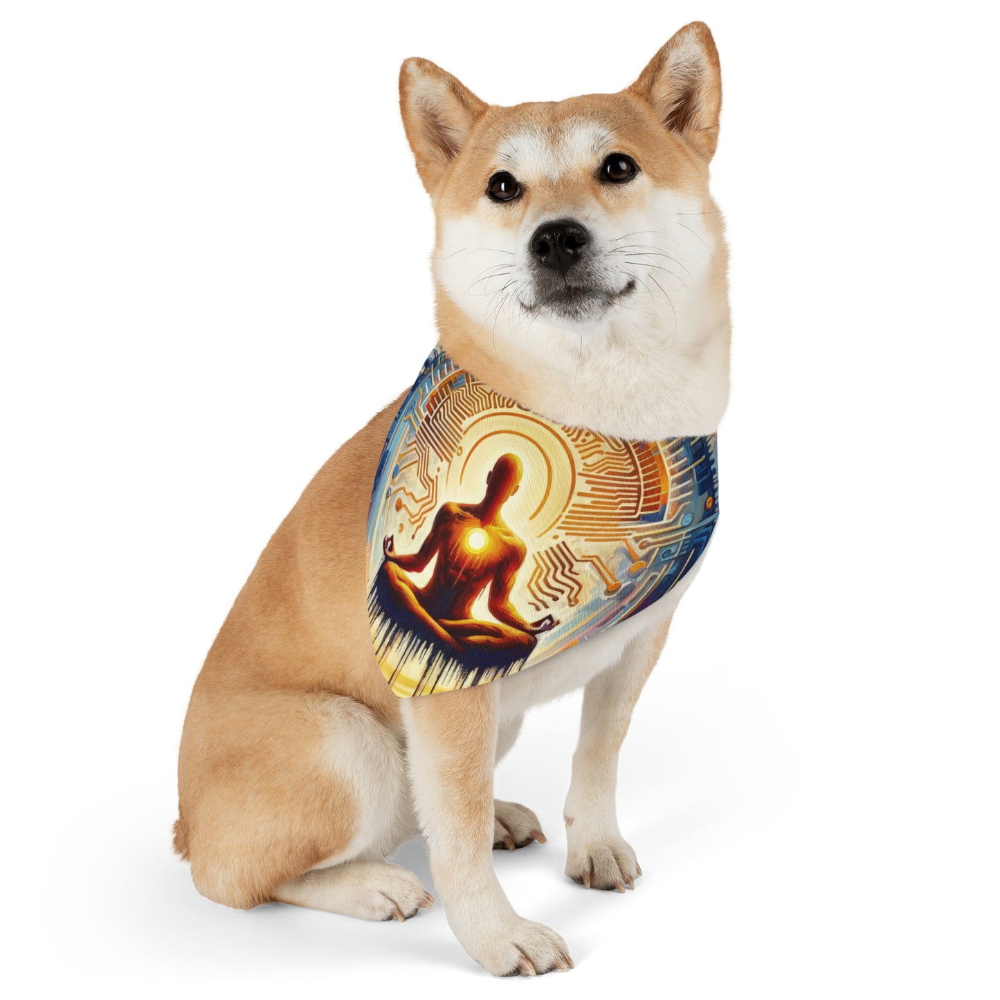 Meditative Technological Fusion Pet Bandana Collar