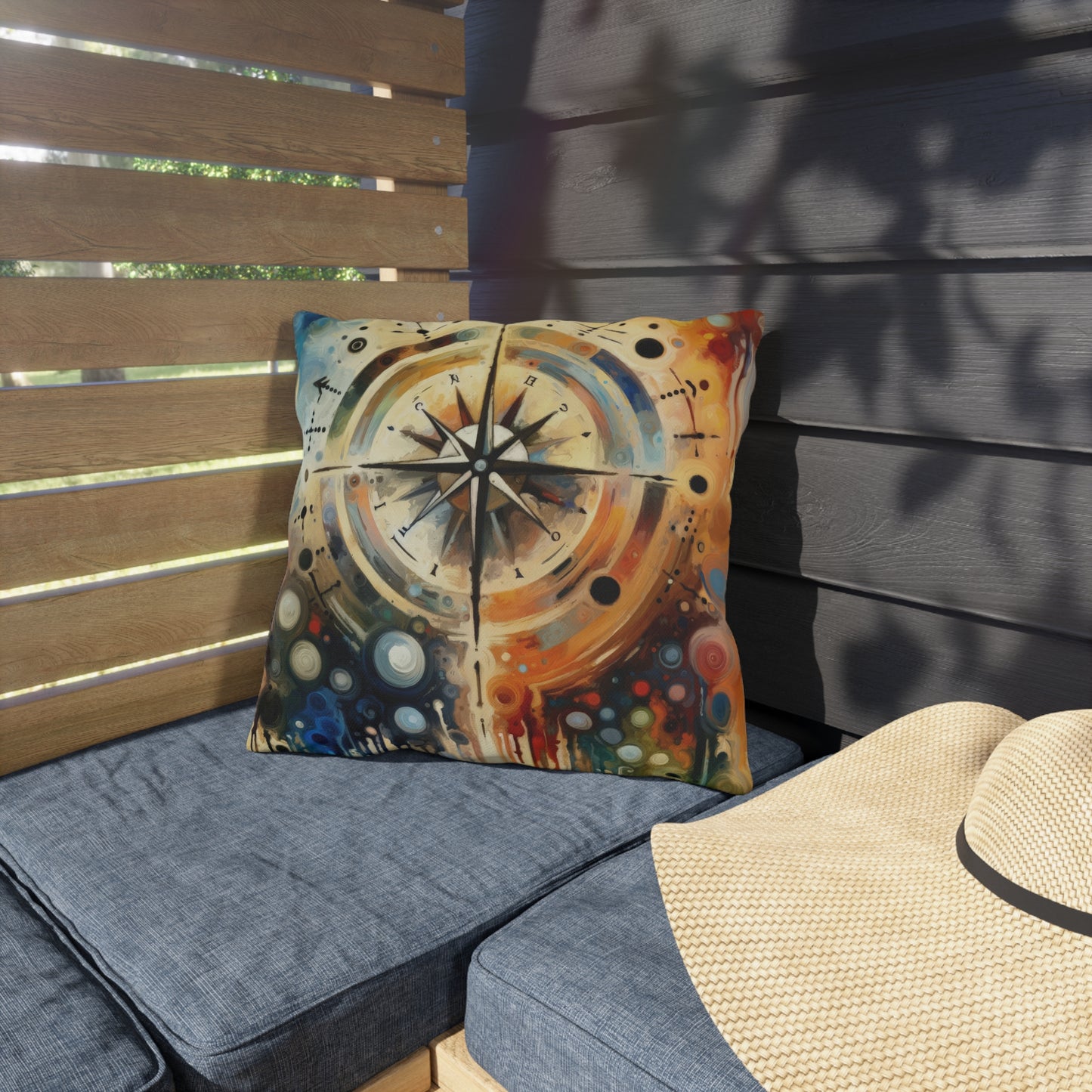 Guidance Abstract Compass Outdoor Pillows