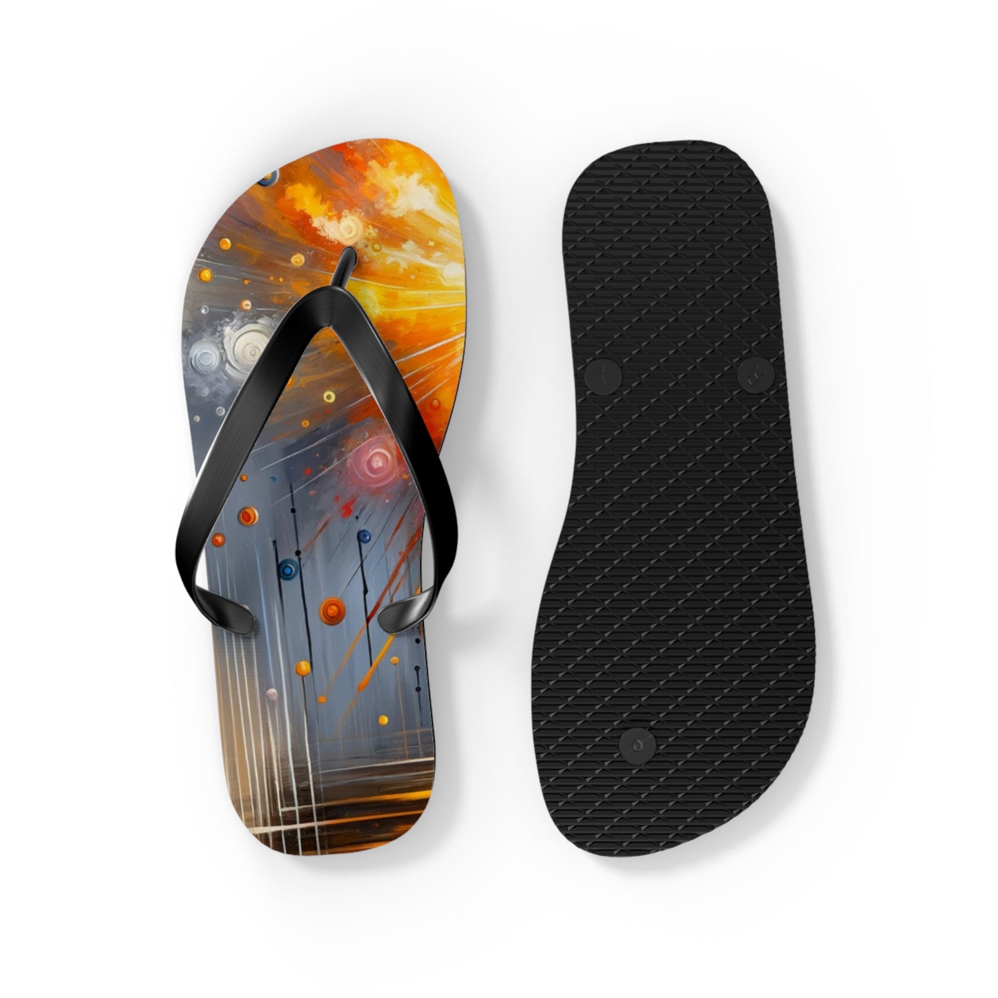 Luminous Abstract Tachism Flip Flops
