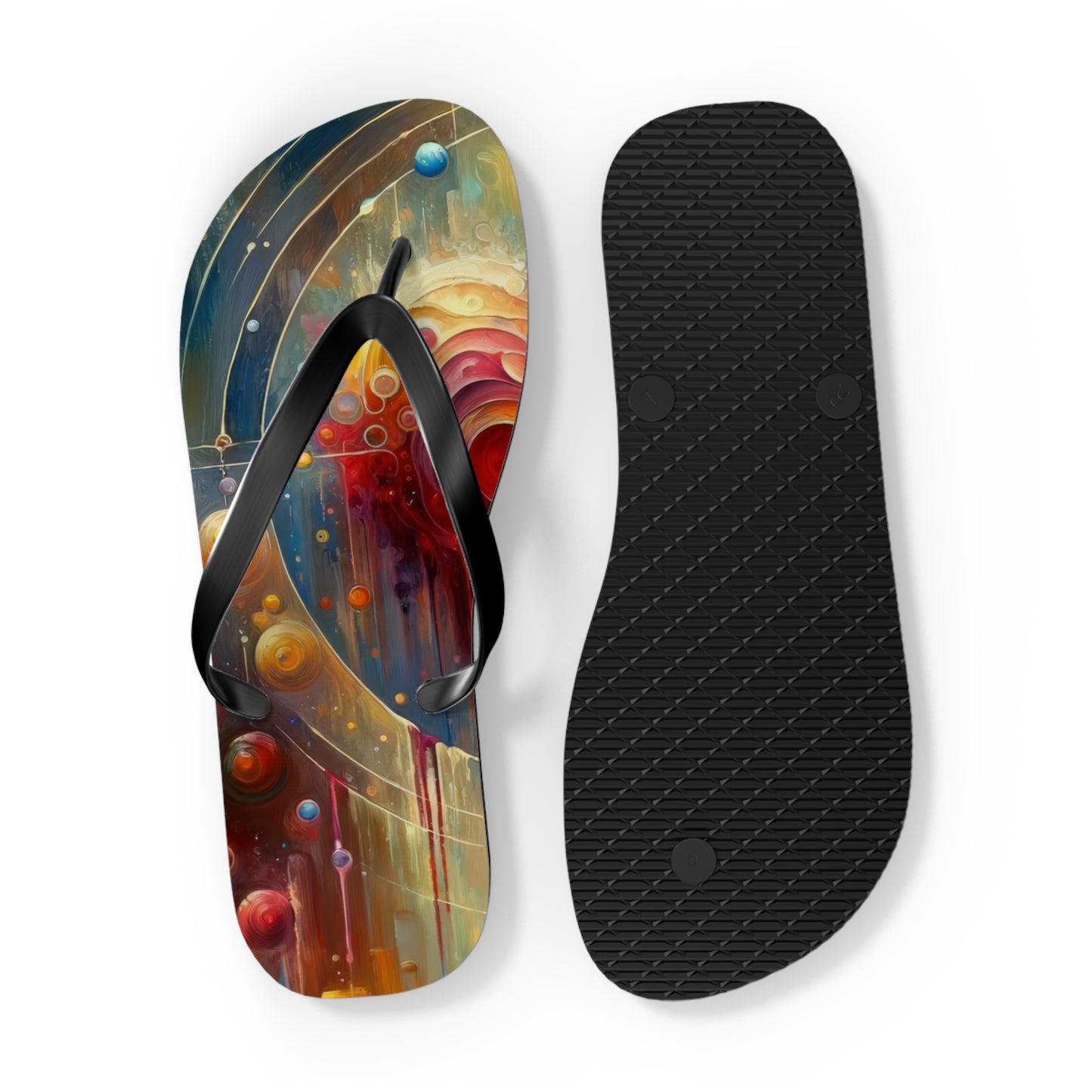 Unified Heart Reflections Flip Flops