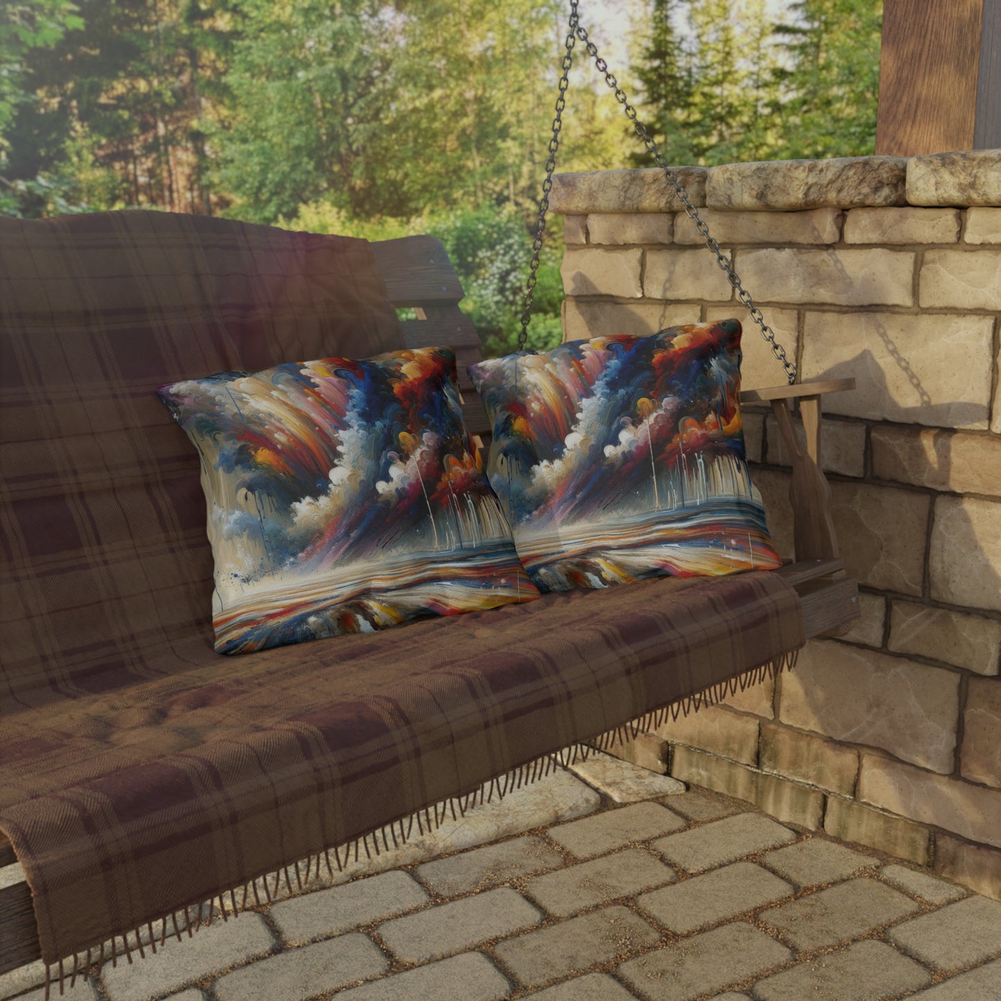 Grandiose Transformation Tachism Outdoor Pillows