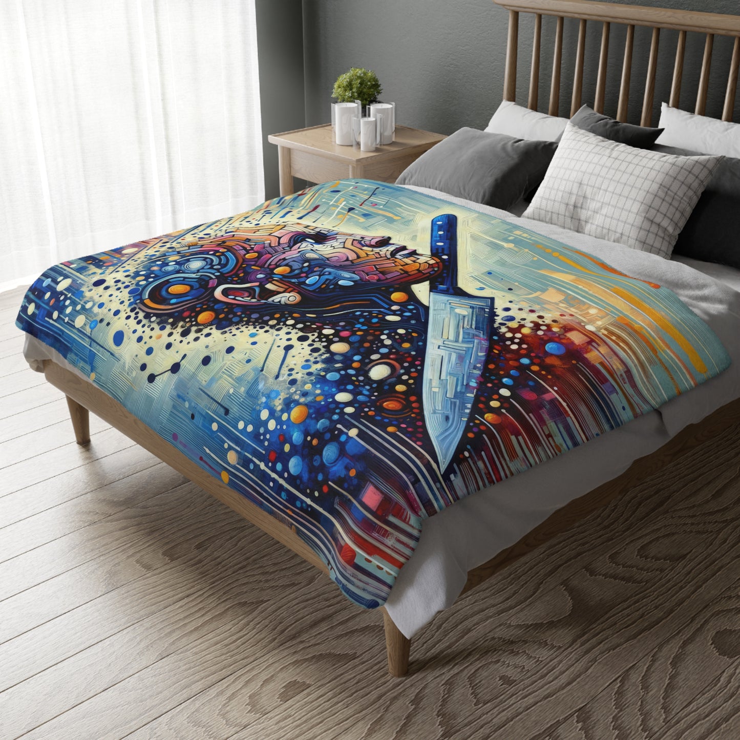 Digital Carving Abstract Velveteen Microfiber Blanket (Two-sided print)