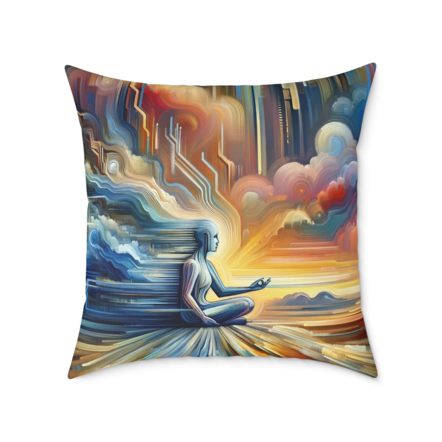 Eternal Digital Meditation Spun Polyester Pillow