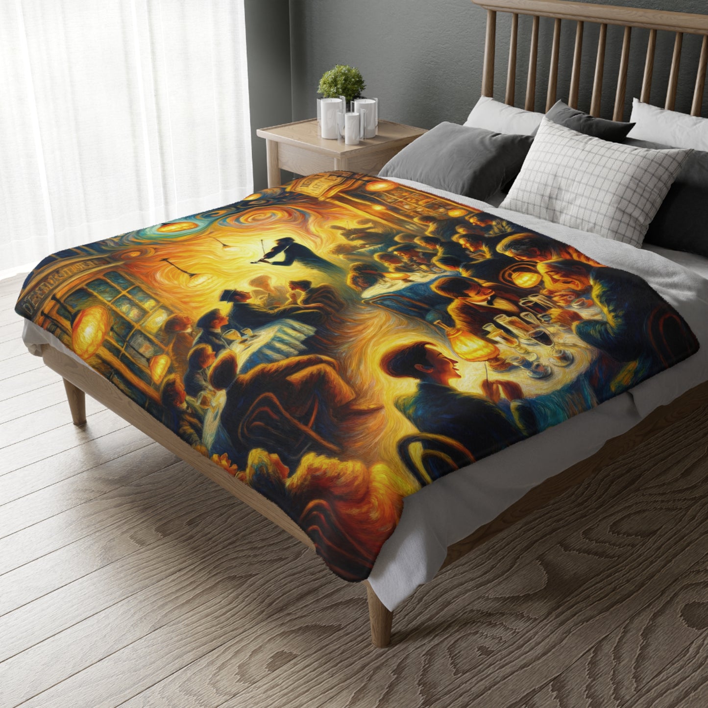 Bistro Emotive Entry Velveteen Microfiber Blanket (Two-sided print)