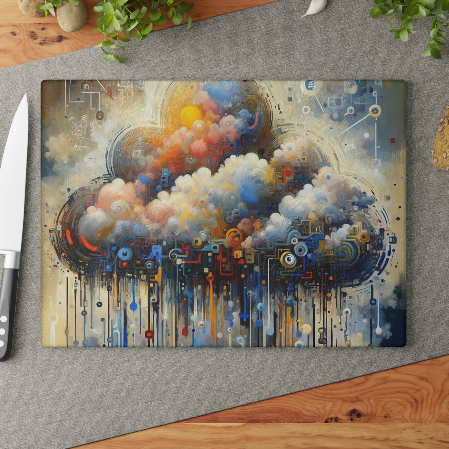 Cloud Community Crafting Glass Cutting Board