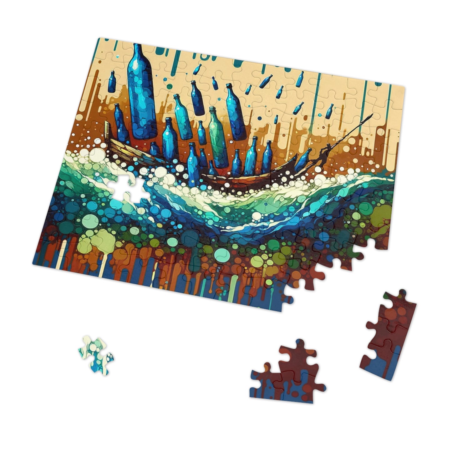 Oceanic Bottle Rescue Jigsaw Puzzle (30, 110, 252, 500,1000-Piece)