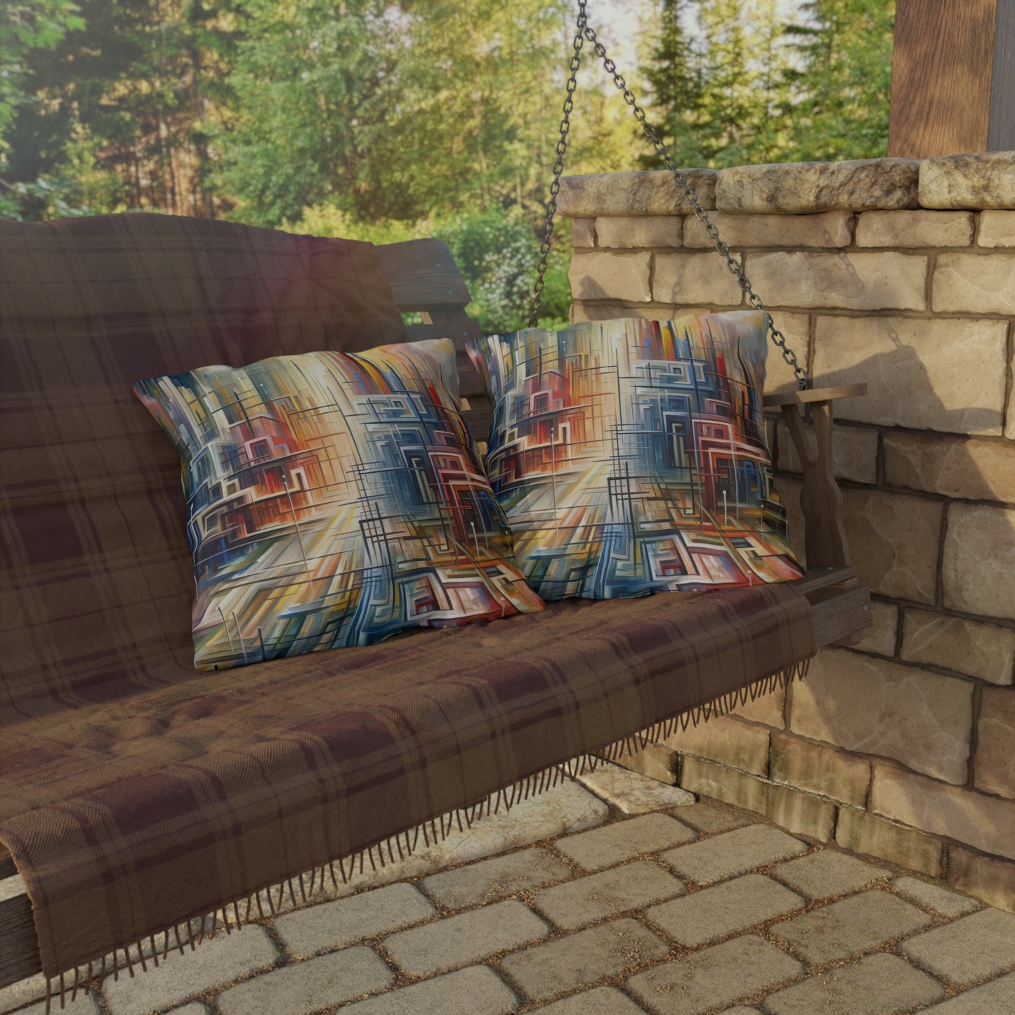 Urban Flow Interconnectedness Outdoor Pillows