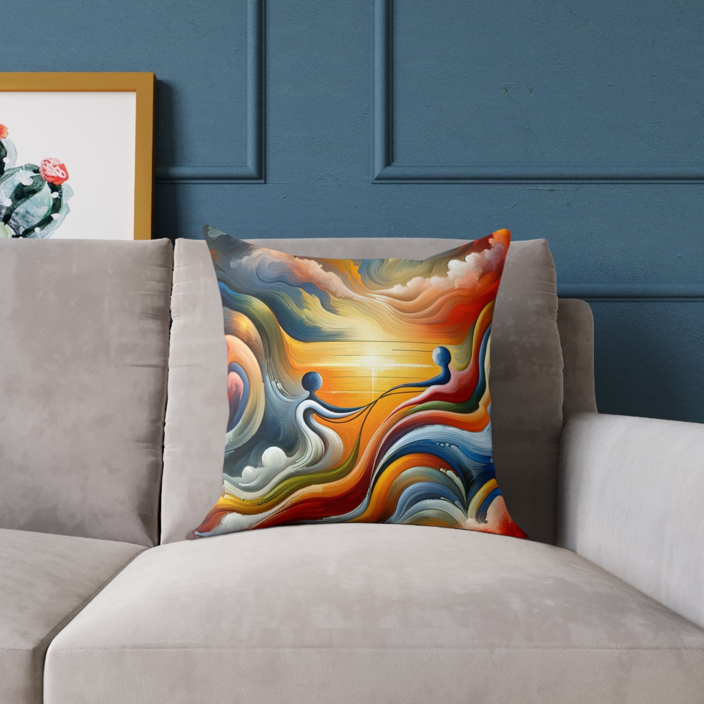 Empathetic Lifeline Abstract Spun Polyester Pillow