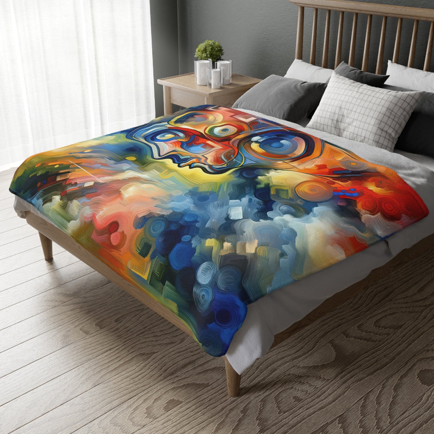 Emotional Perception Abstract Velveteen Microfiber Blanket (Two-sided print)