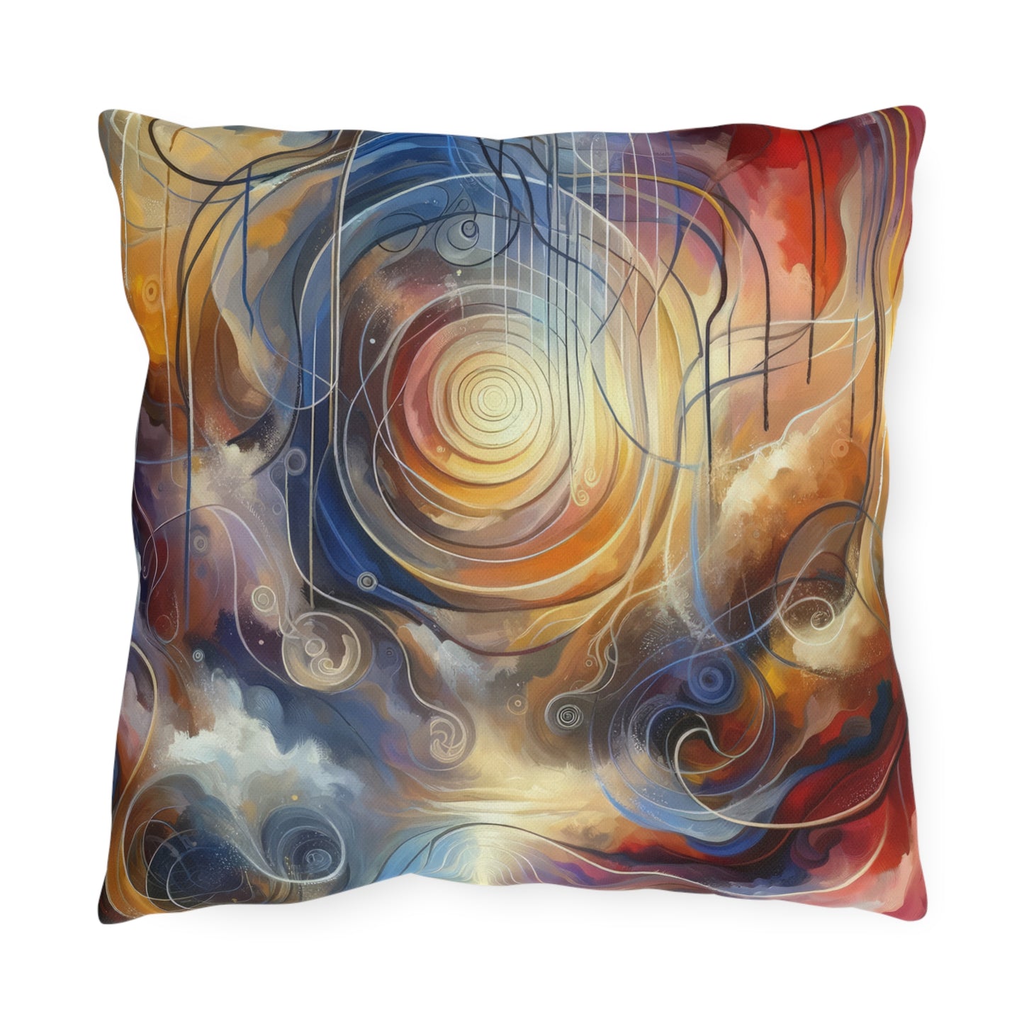 Presence Anchored Tachism Outdoor Pillows