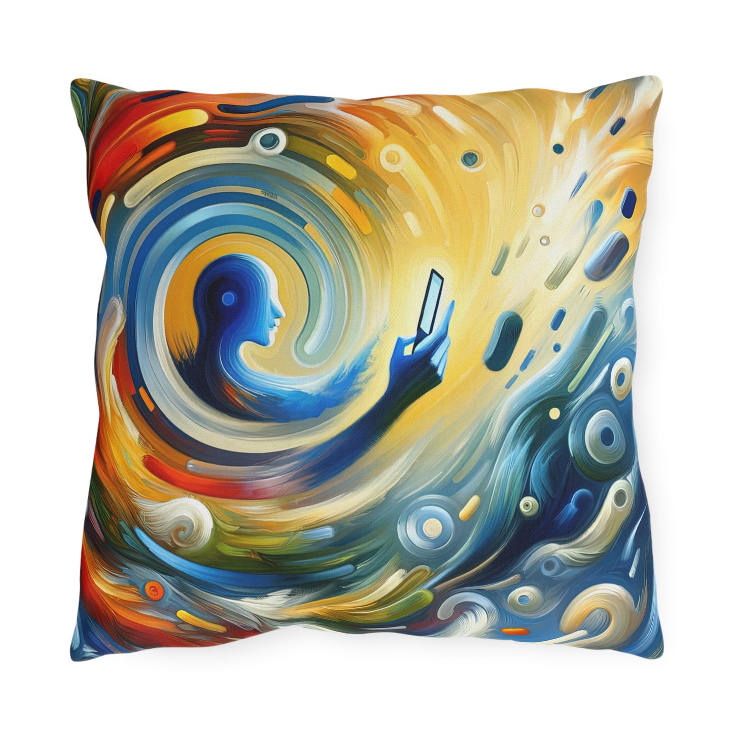 Swipe Connection Tachism Outdoor Pillows