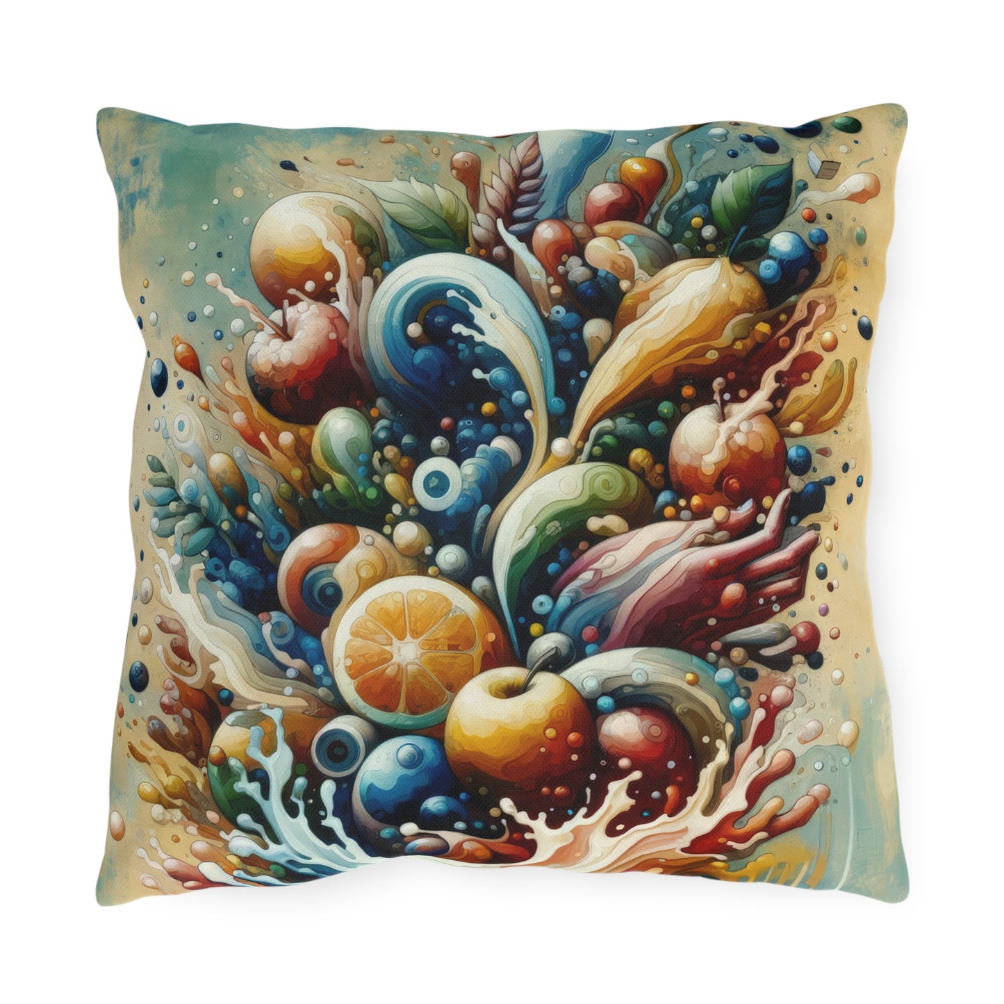 Nourishing Tachism Symphony Outdoor Pillows