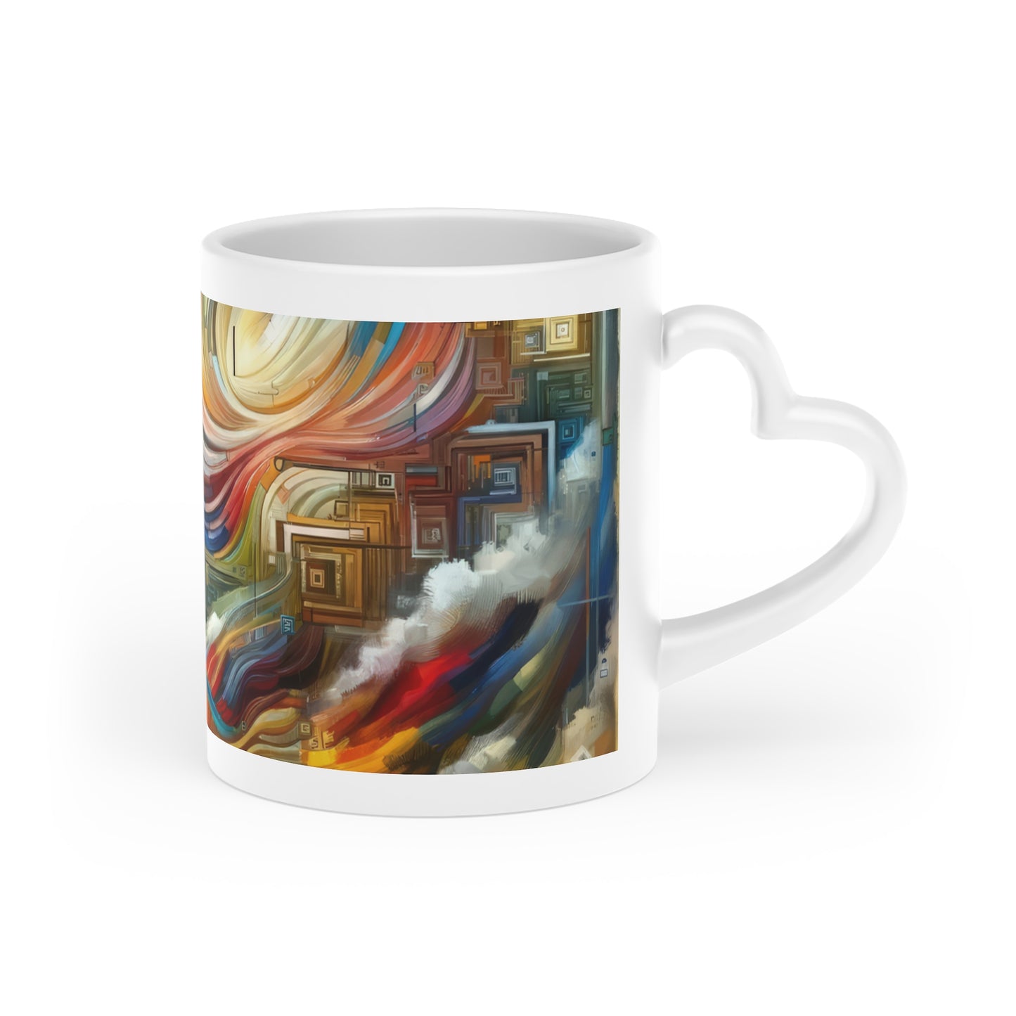 Woven Progress Tapestry Heart-Shaped Mug