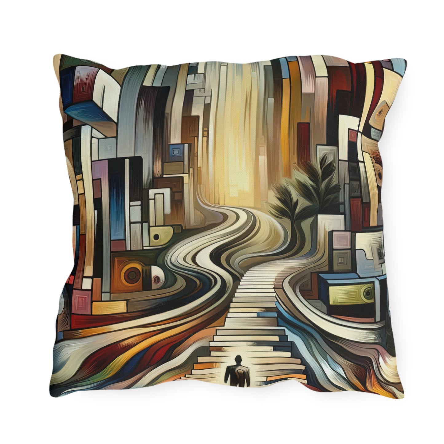 Relatable Journey Abstraction Outdoor Pillows