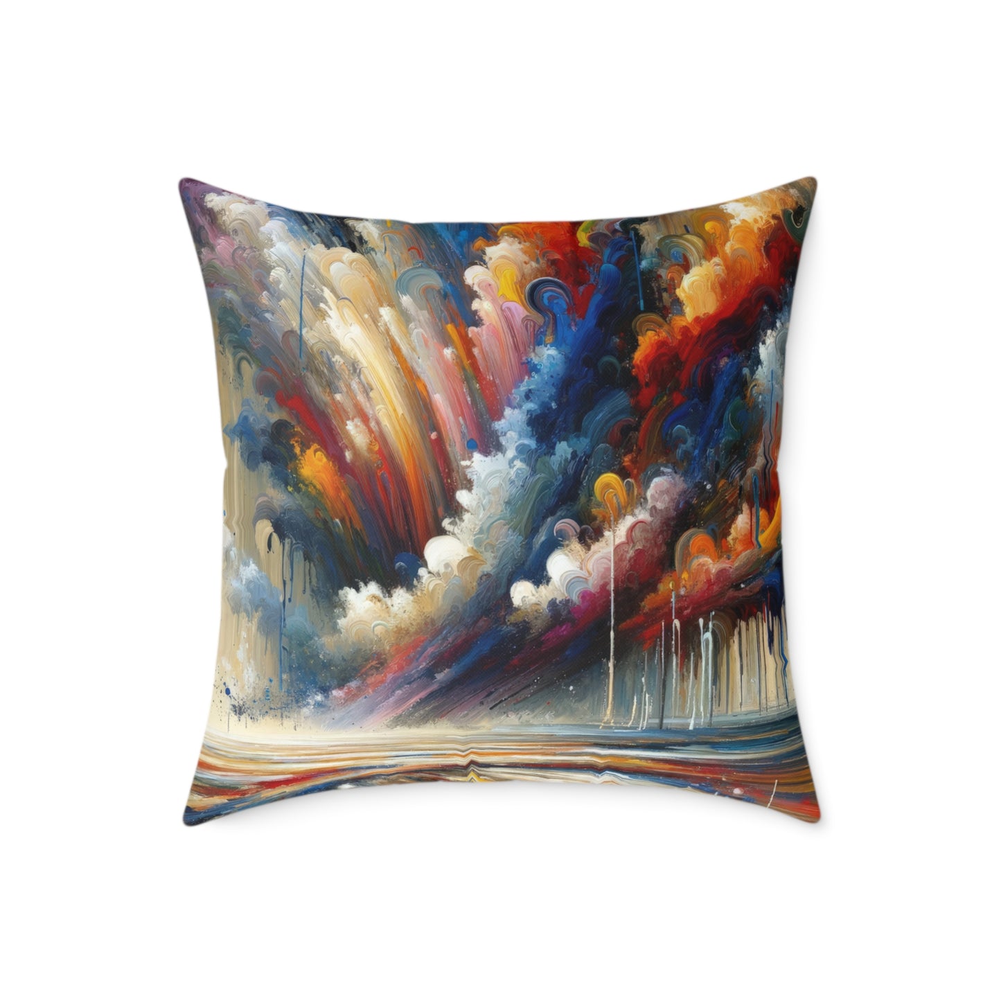 Grandiose Transformation Tachism Spun Polyester Pillow