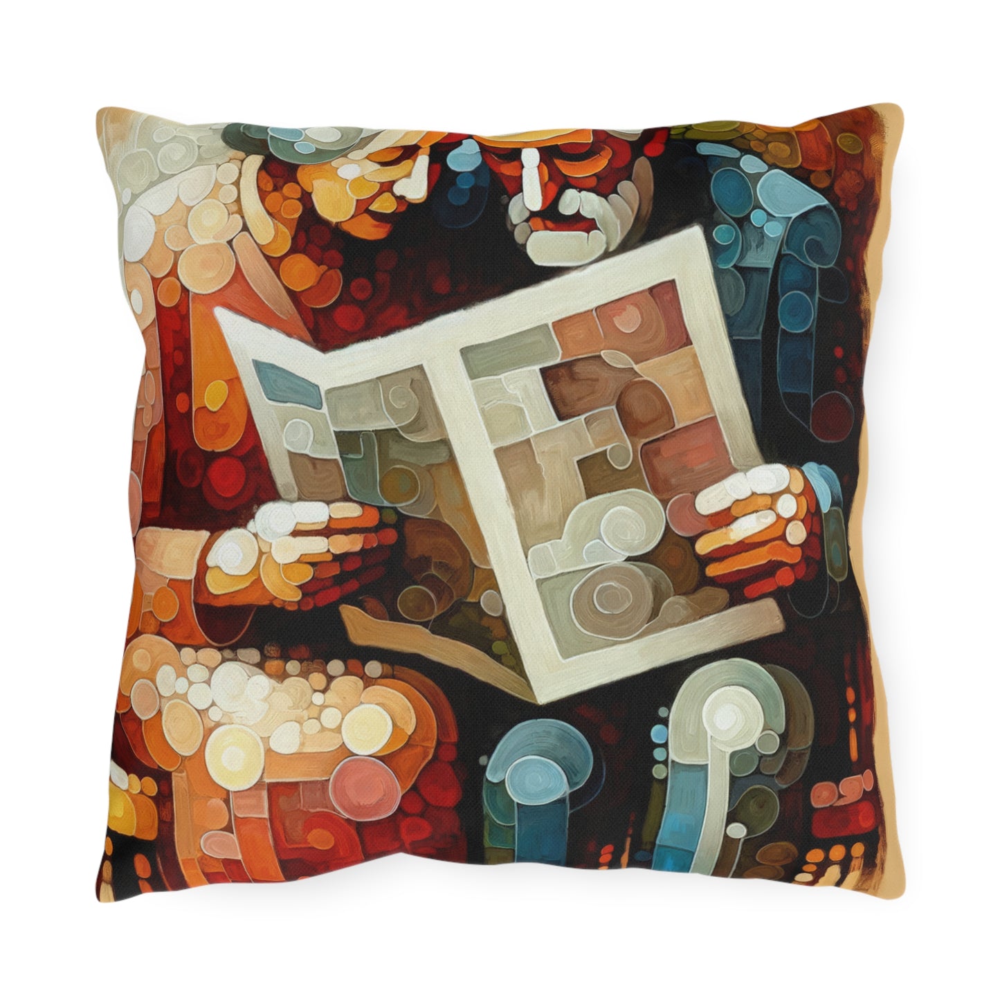 Elderly Unity Tachism Outdoor Pillows
