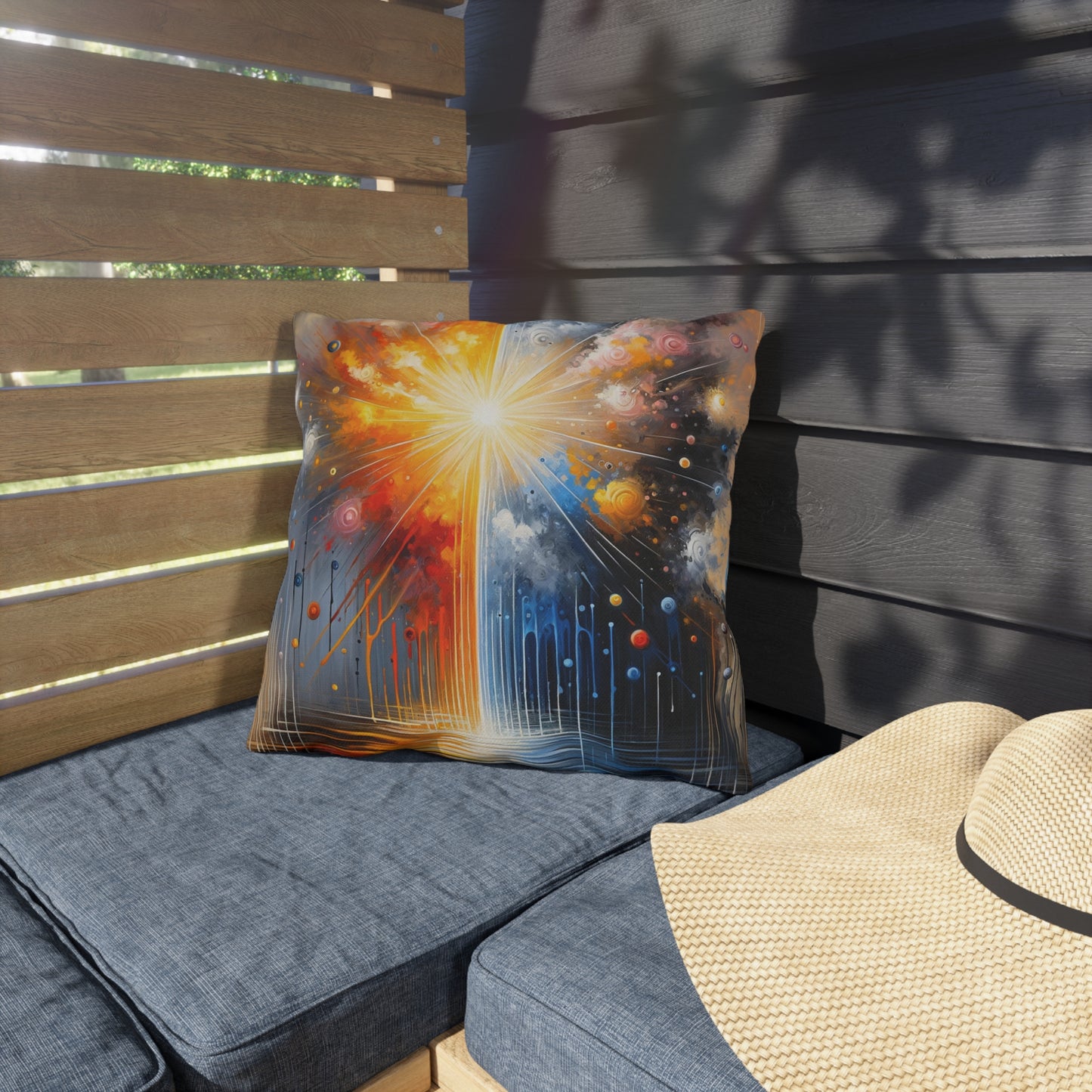 Luminous Abstract Tachism Outdoor Pillows
