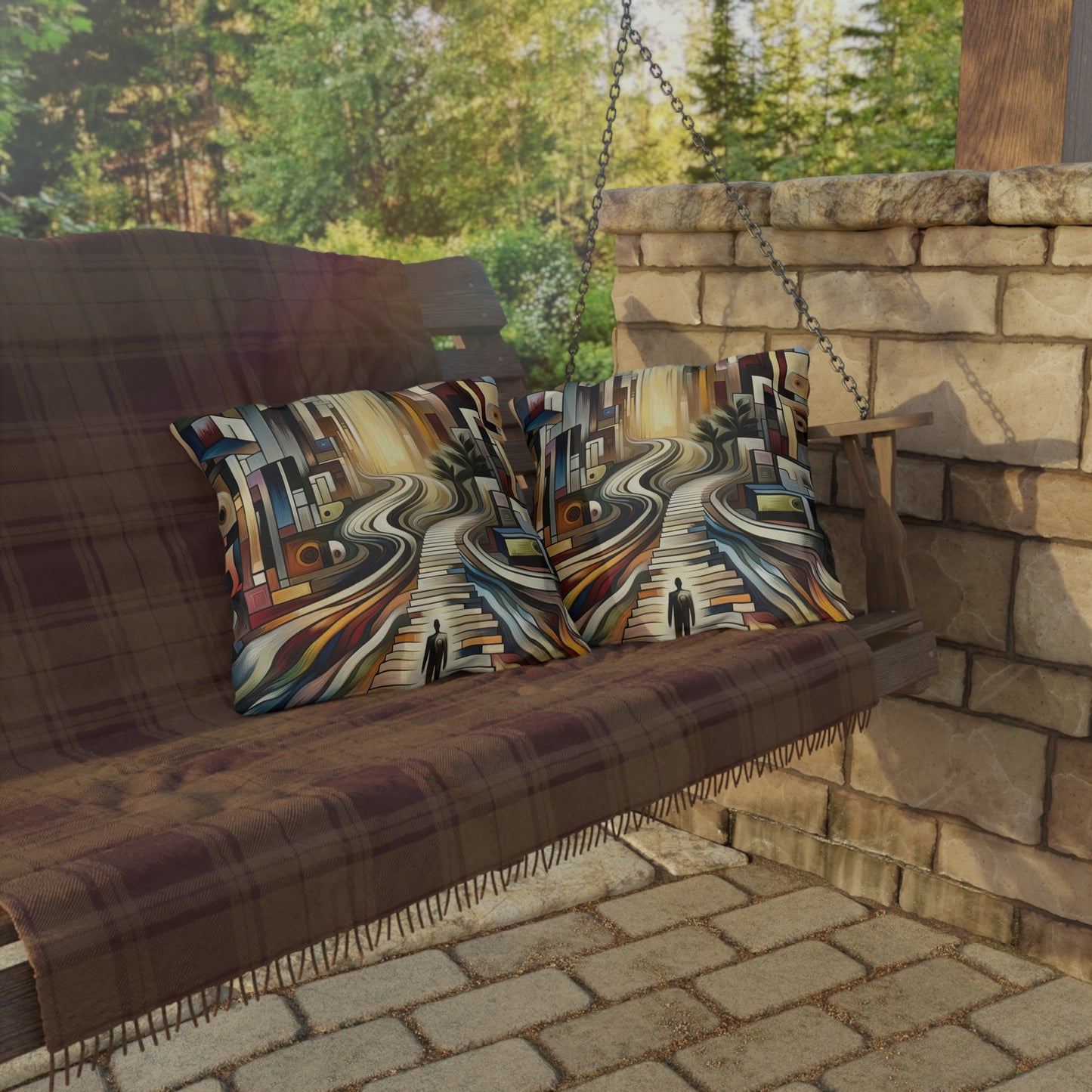 Relatable Journey Abstraction Outdoor Pillows