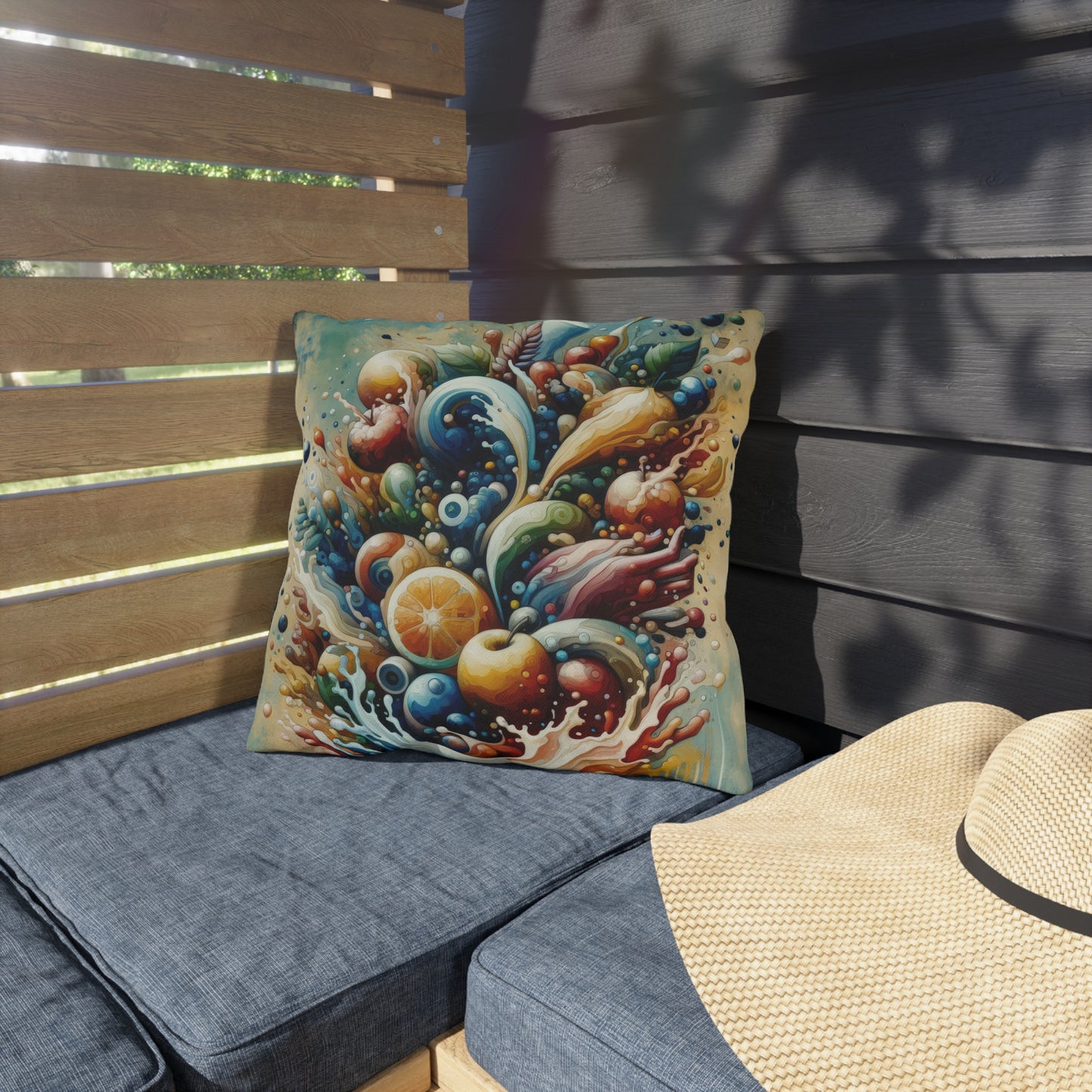Nourishing Tachism Symphony Outdoor Pillows