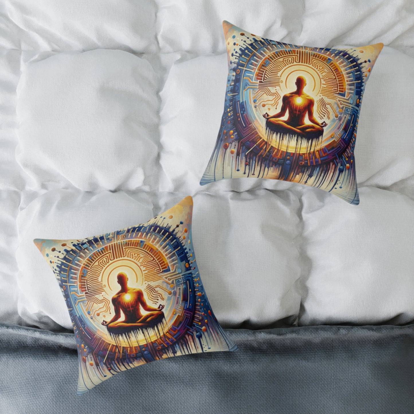 Meditative Technological Fusion Spun Polyester Pillow