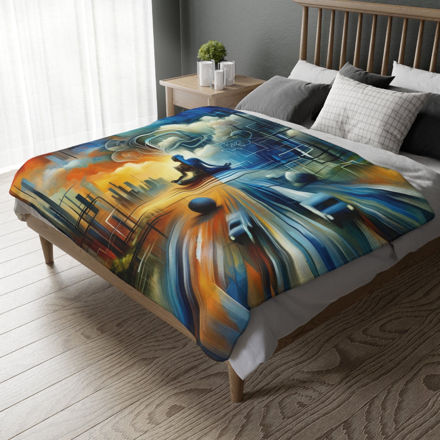 Digital Spiritual Journey Velveteen Microfiber Blanket (Two-sided print)